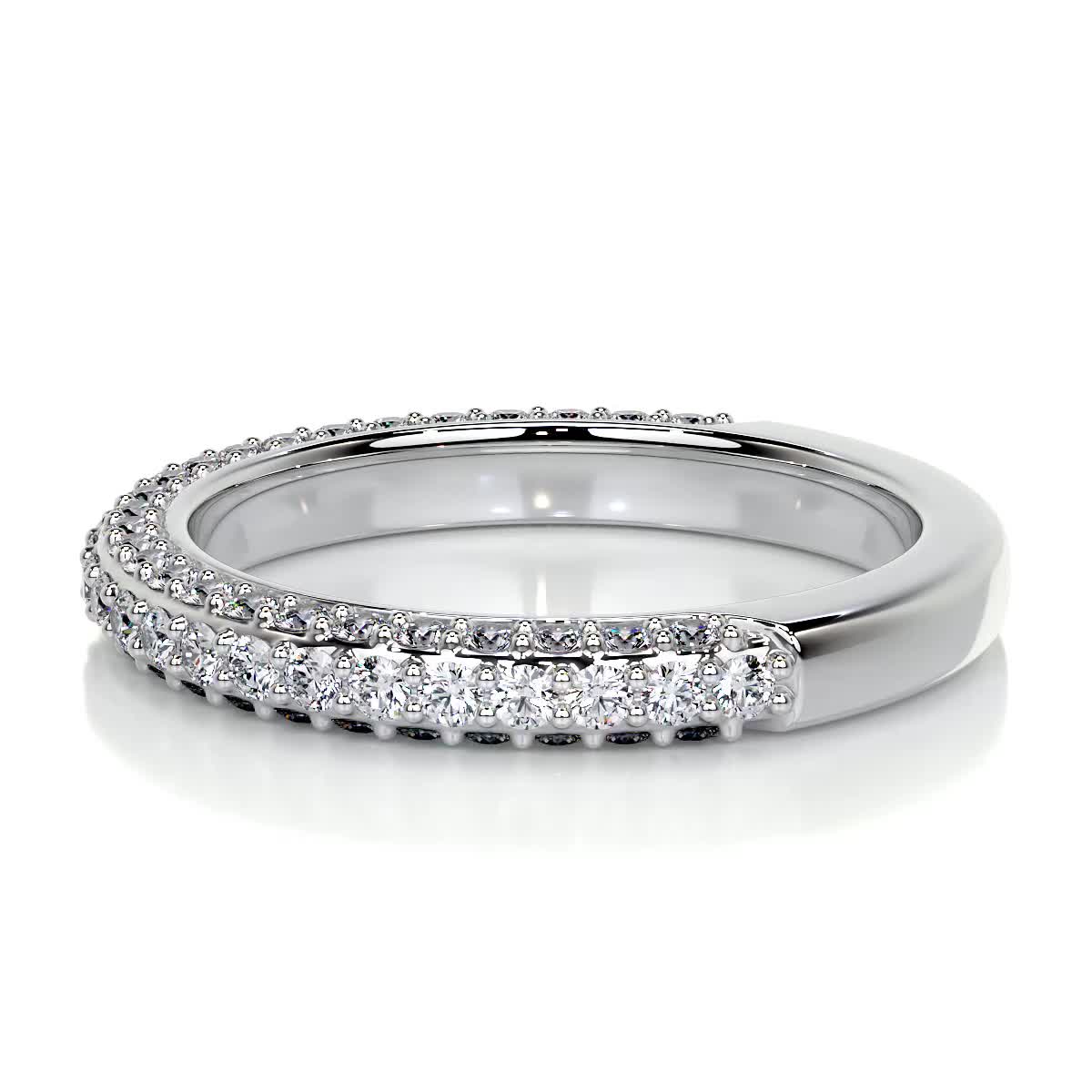 Anastasia Lab Grown Pave Diamond Wedding Ring (0.75 Carat) -14K White Gold (RTS)