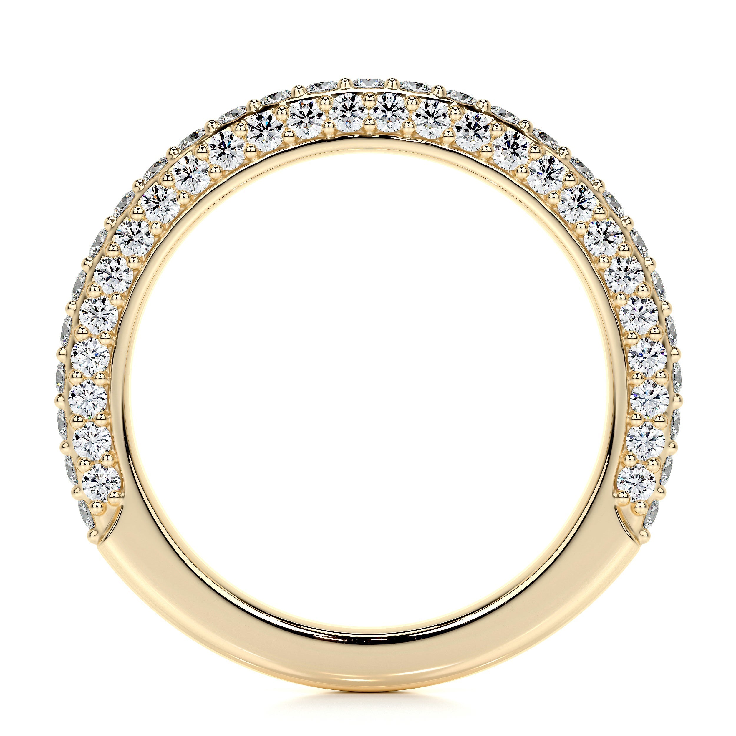 Anastasia Lab Grown Pave Diamond Wedding Ring   (0.75 Carat) -18K Yellow Gold (RTS)