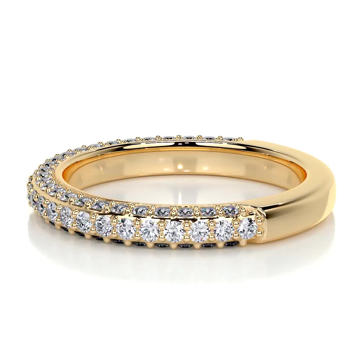 Anastasia Lab Grown Pave Diamond Wedding Ring   (0.75 Carat) -18K Yellow Gold (RTS)