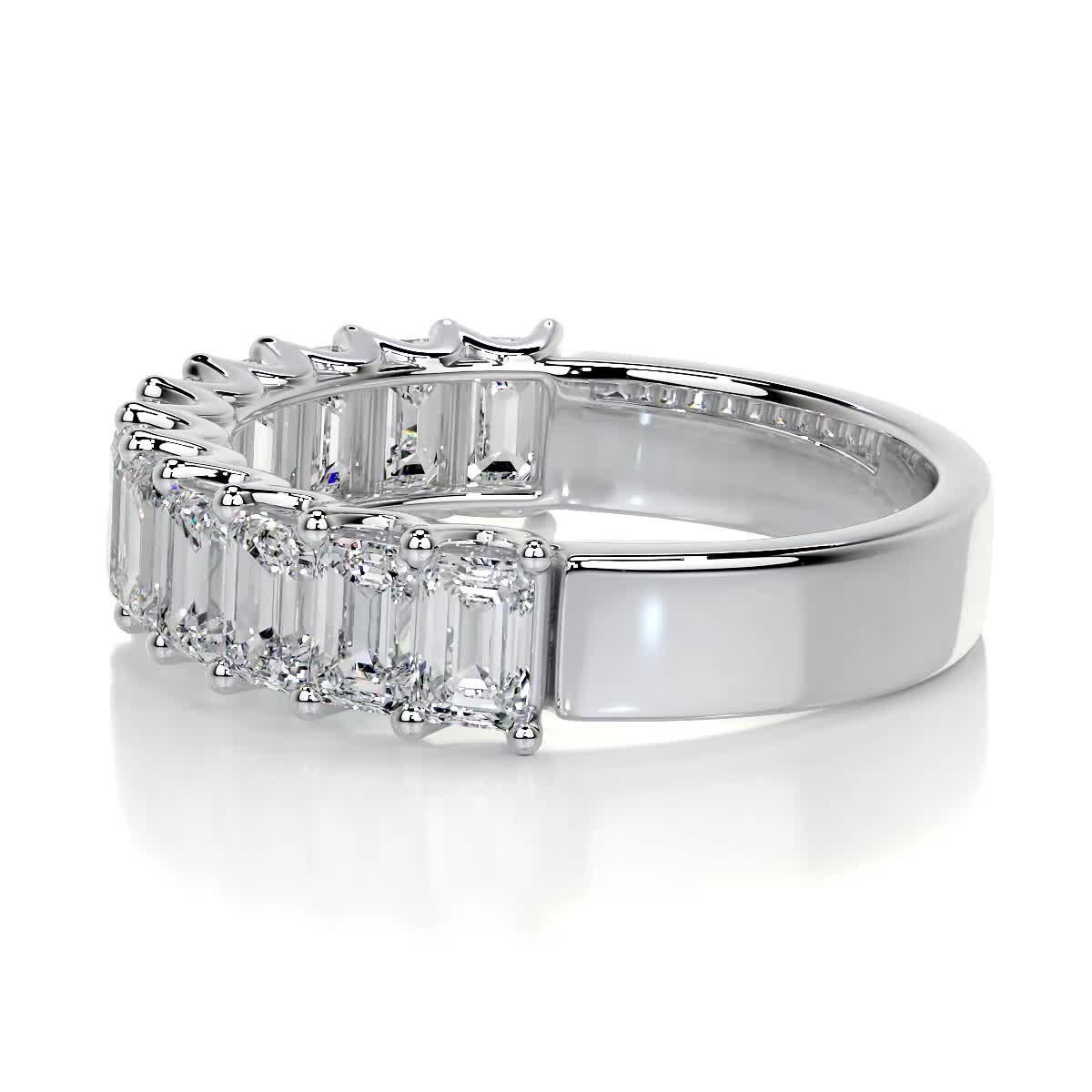 Gina Half Lab Grown Eternity Wedding Ring -14K White Gold (RTS)
