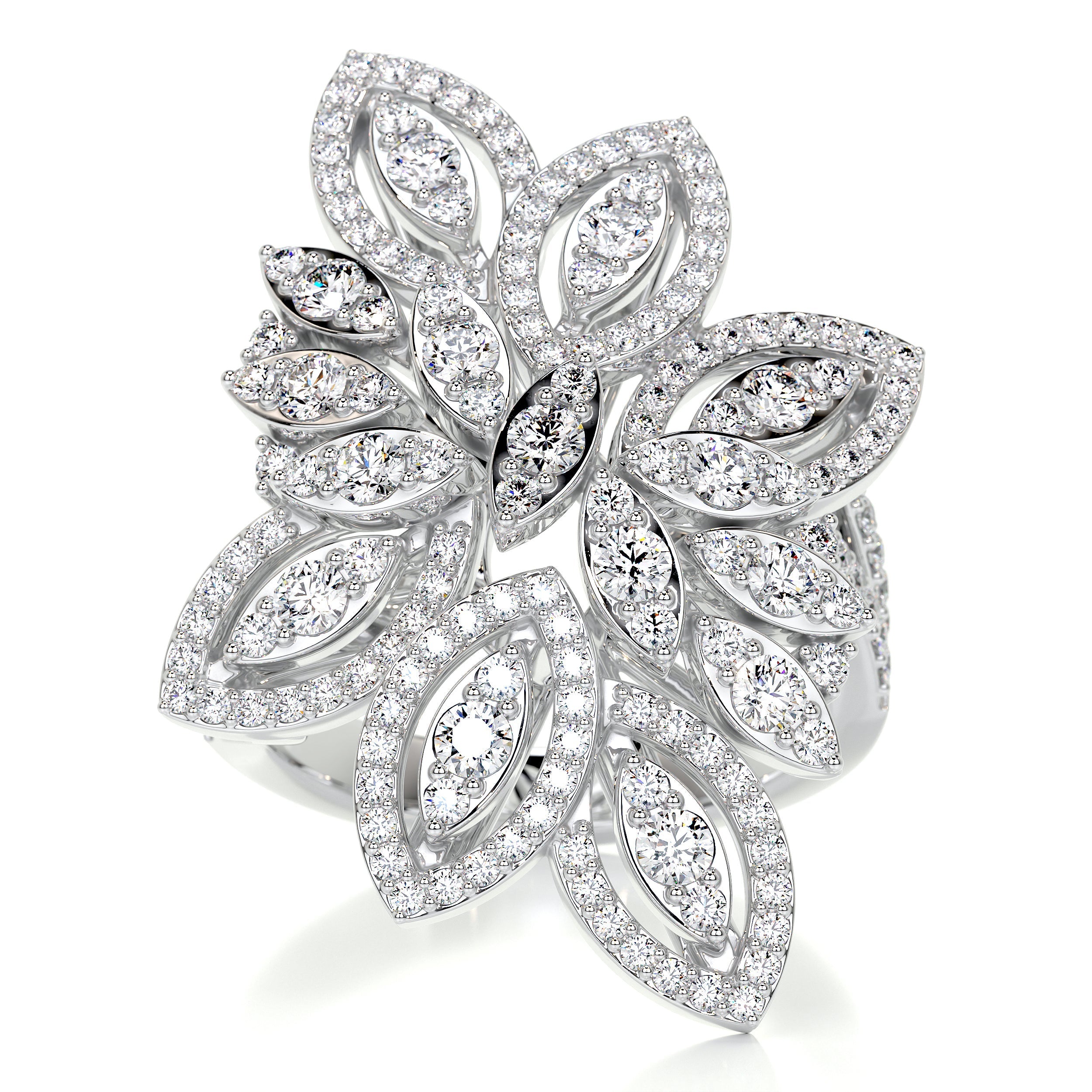 Ivory Fashion Diamond Ring   (1.5 Carat) -18K White Gold (RTS)