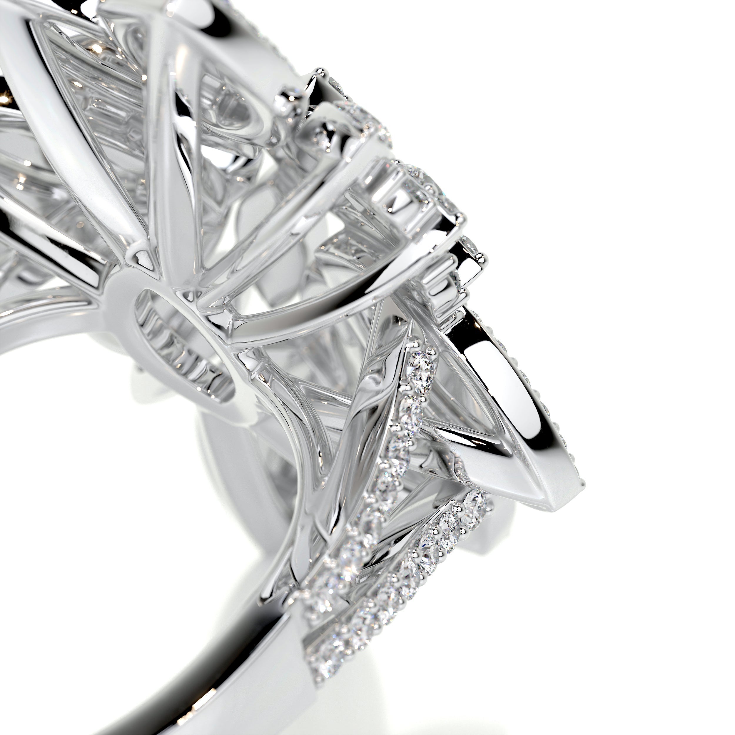 Ivory Fashion Diamond Ring   (1.5 Carat) -18K White Gold (RTS)