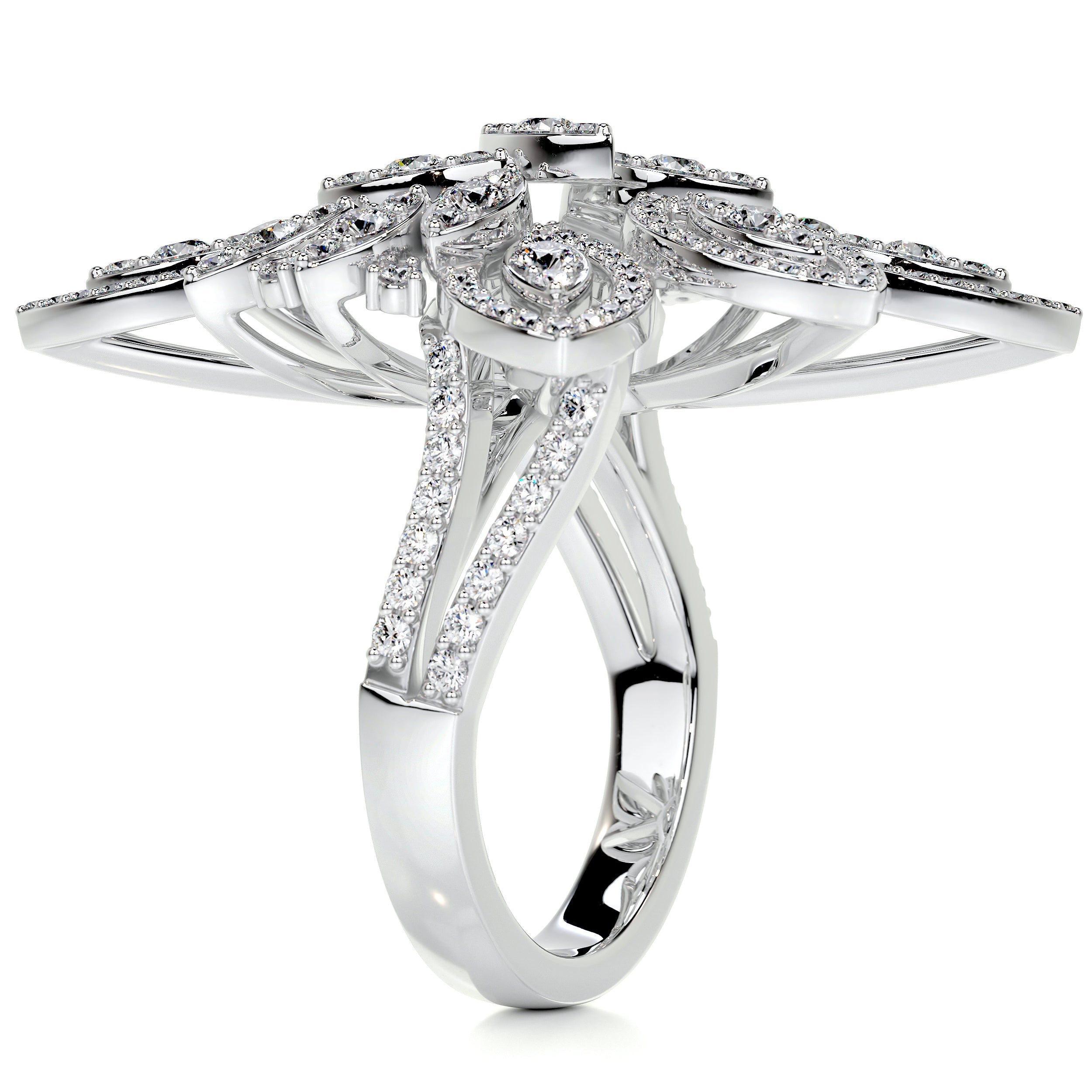 Ivory Fashion Diamond Ring   (1.5 Carat) -18K White Gold (RTS)