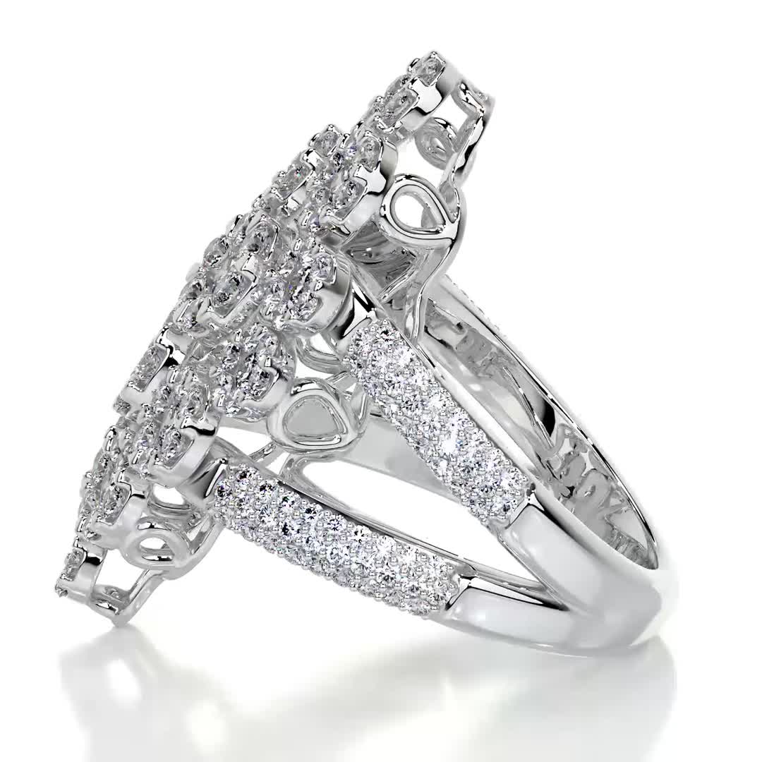 Noah Fashion Diamond Ring   (2.36 Carat) -18K White Gold (RTS)
