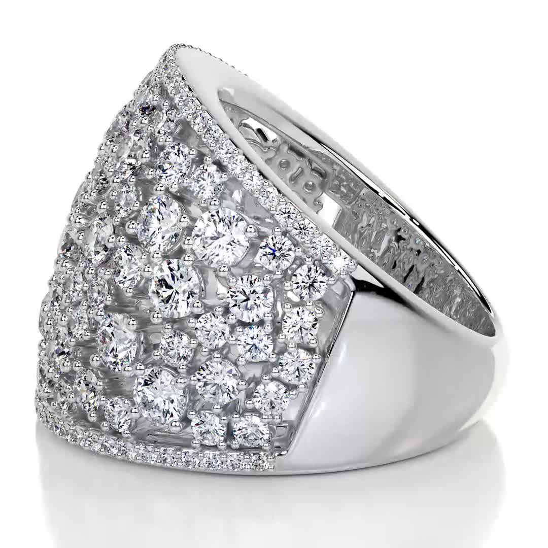 Simone Fashion Diamond Band   (2.9 Carat) -18K White Gold (RTS)