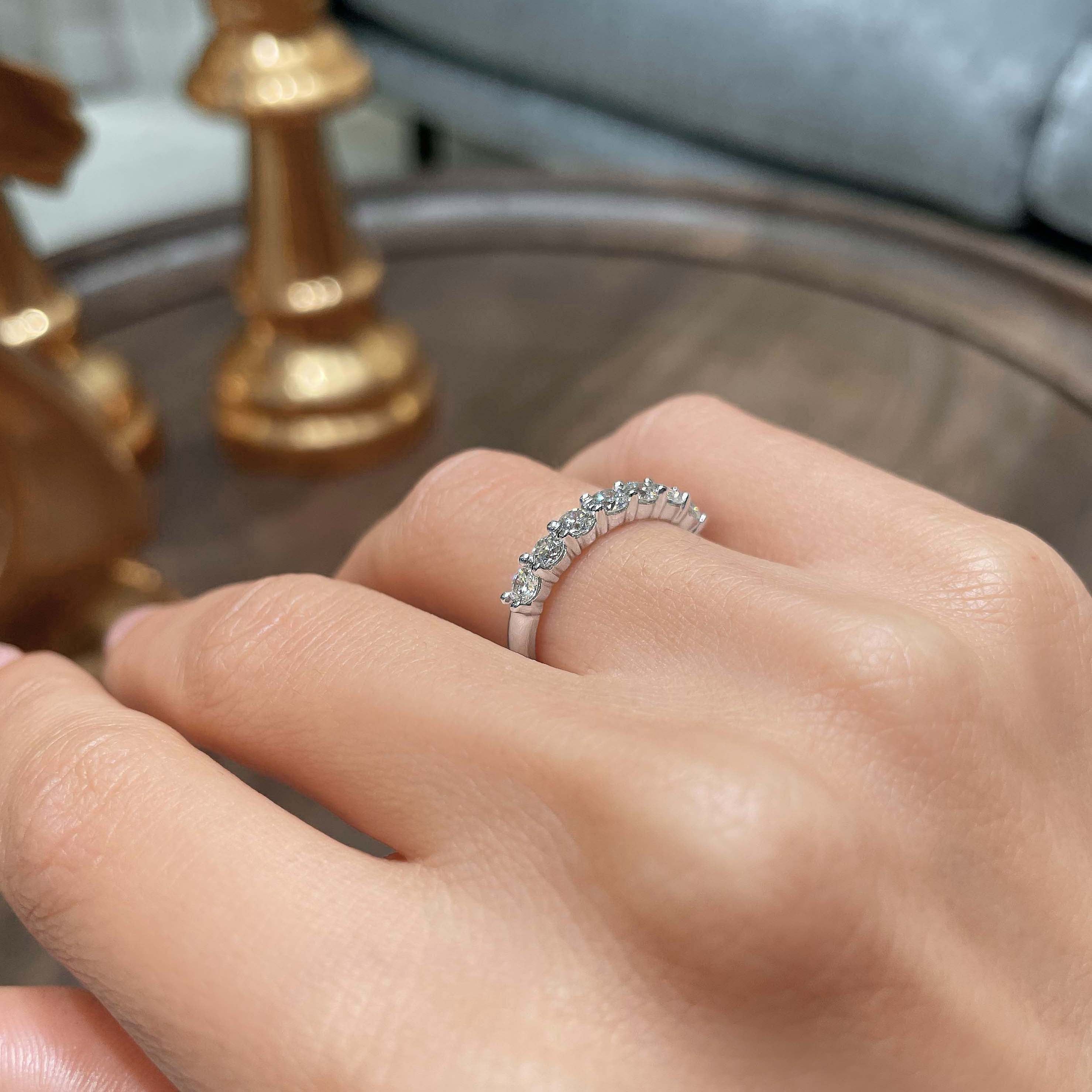 Catherine Lab Grown Diamond Wedding Ring   (0.8 Carat) -14K White Gold (RTS)