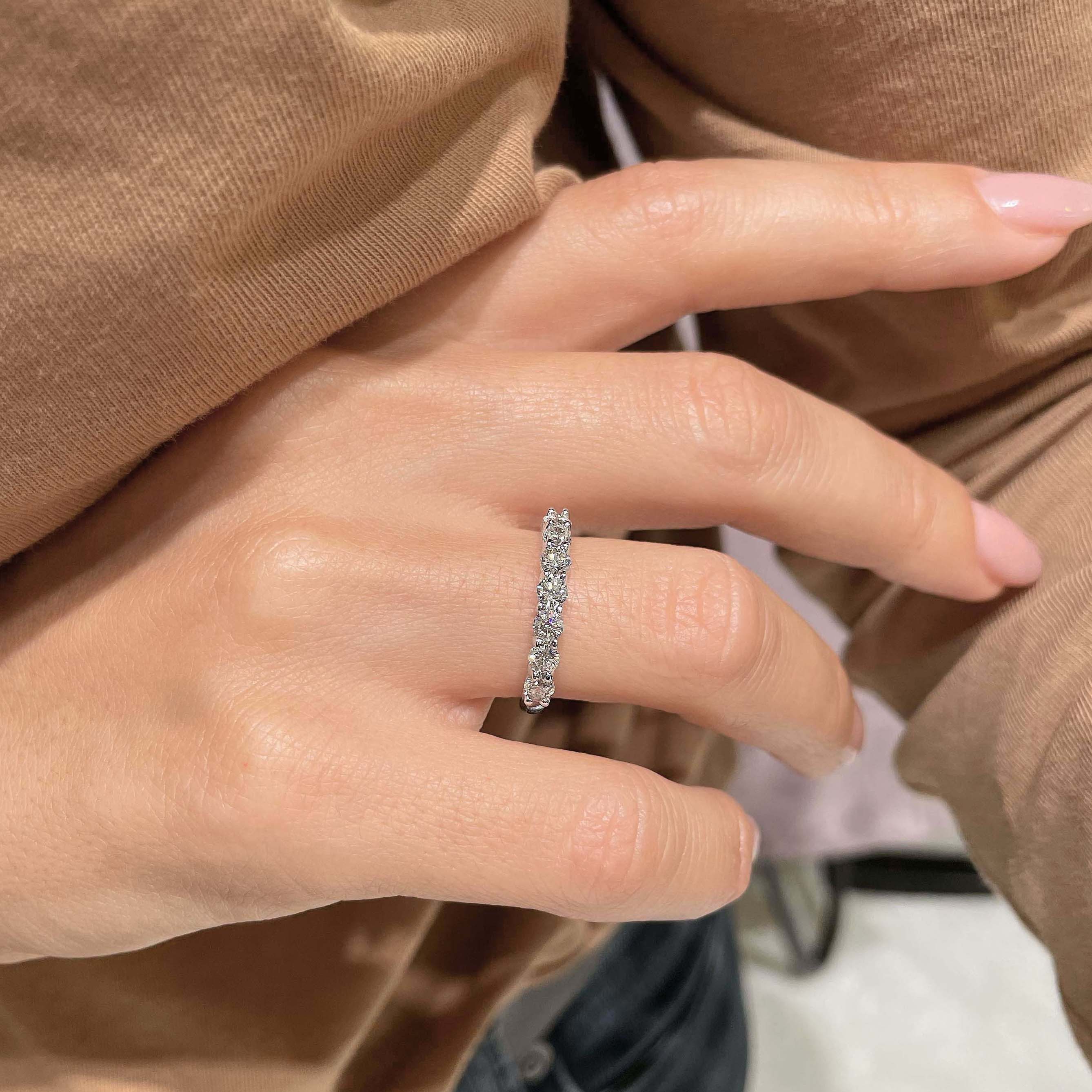 Catherine Lab Grown Diamond Wedding Ring   (0.8 Carat) -14K White Gold (RTS)