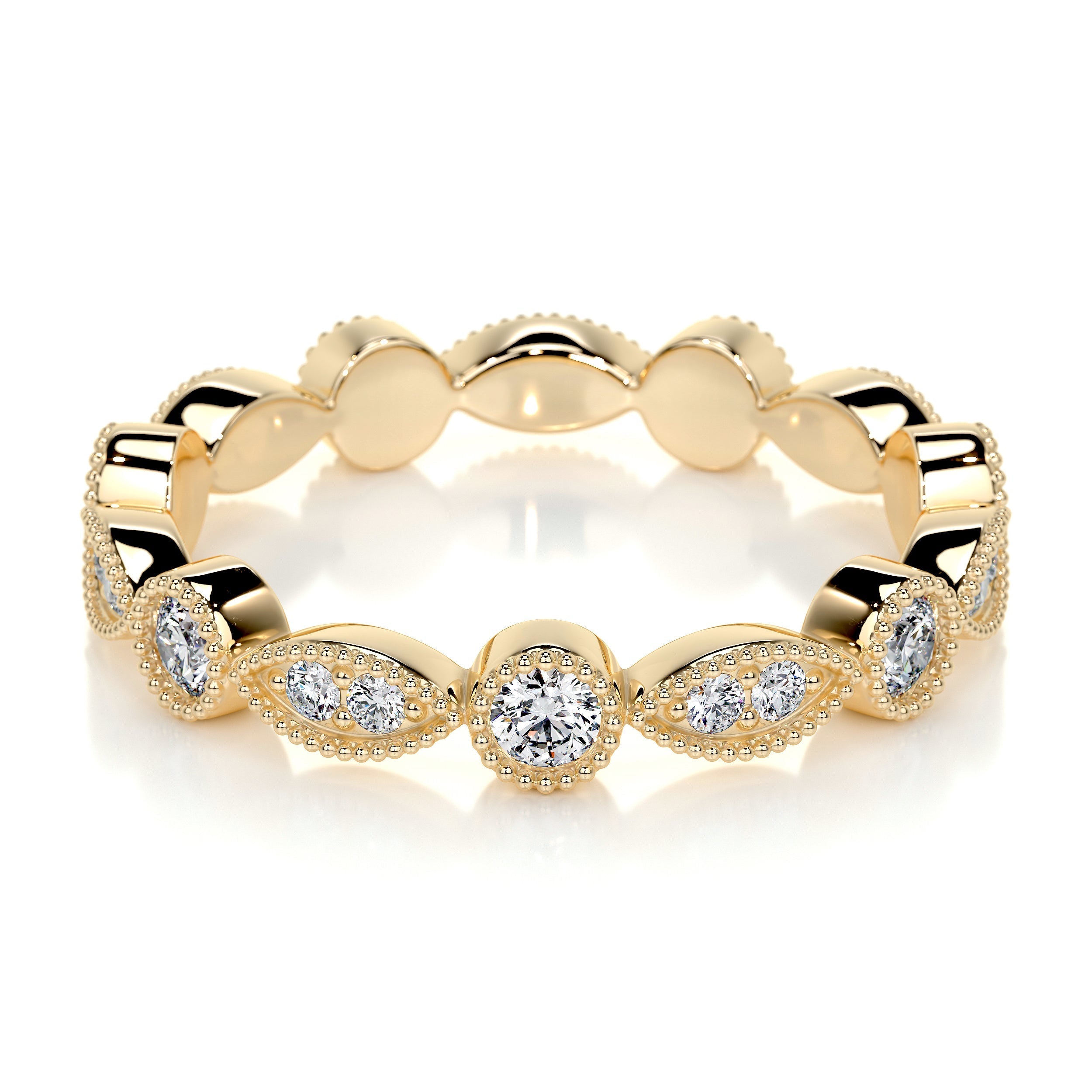 Amelia Lab Grown Eternity Wedding Ring   (0.5 Carat) -18K Yellow Gold (RTS)