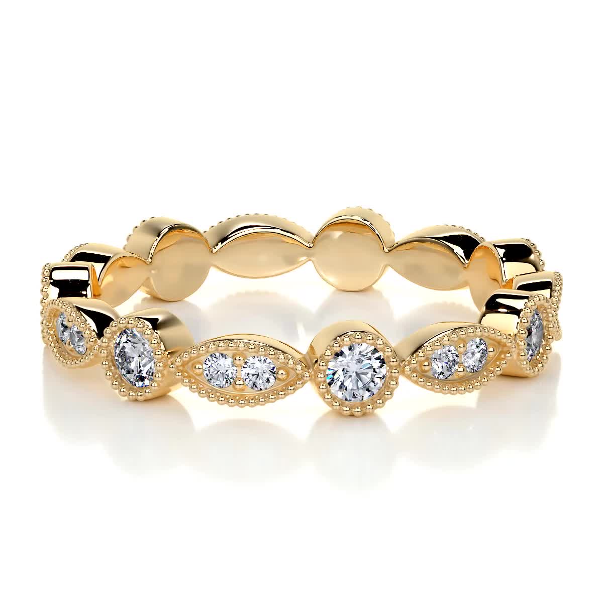 Amelia Lab Grown Eternity Wedding Ring   (0.5 Carat) -18K Yellow Gold (RTS)