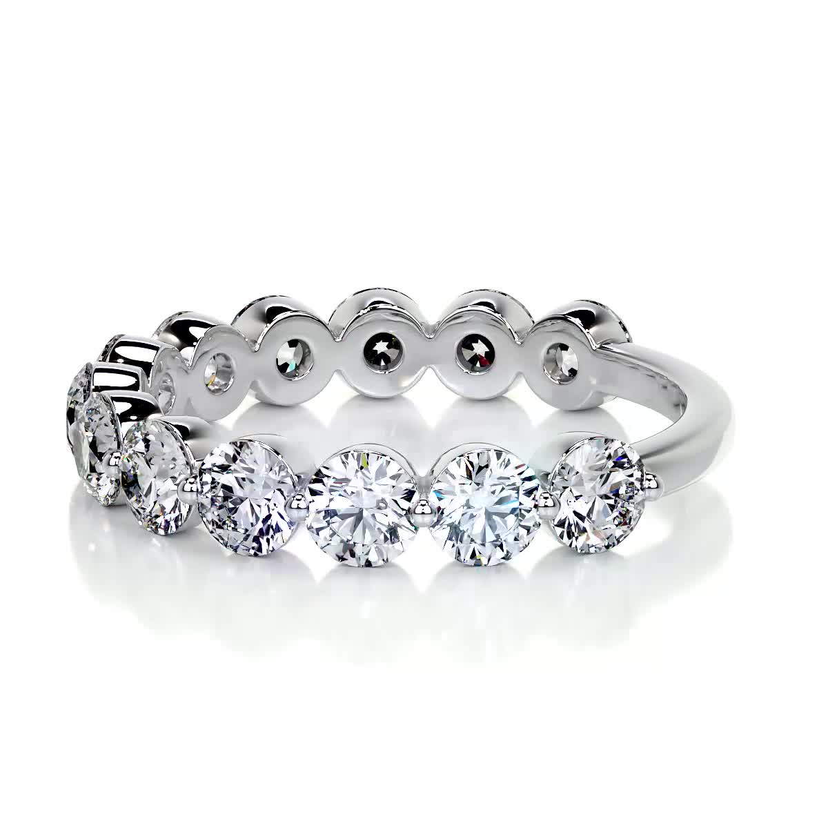 Josie Half-Eternity Wedding Ring   (2 Carat) -14K White Gold (RTS)