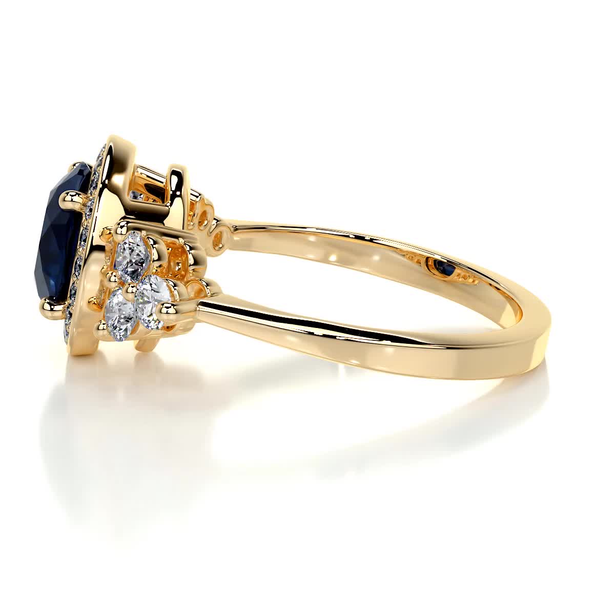Ivy Gemstone & Diamonds Ring   (2 Carat) -18K Yellow Gold (RTS)
