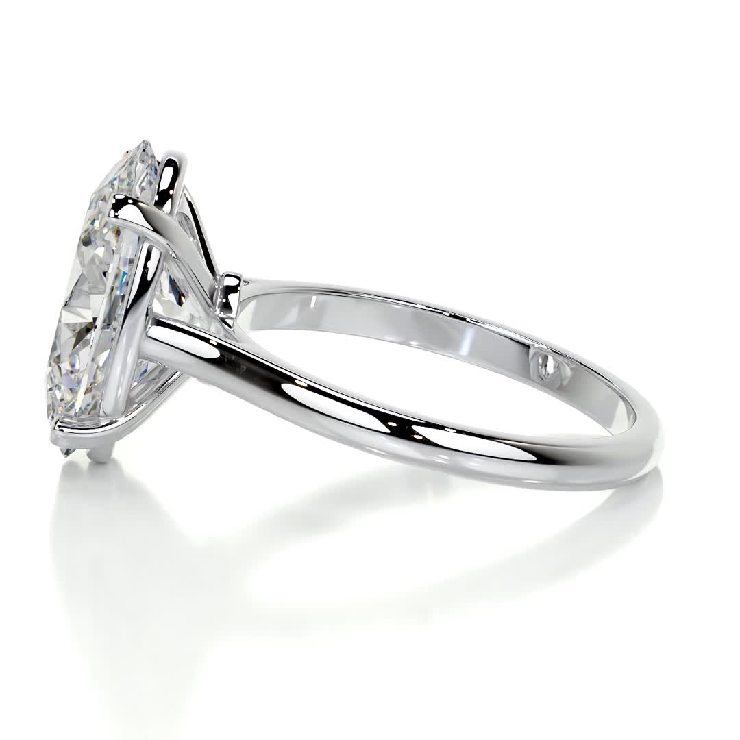 Ozi Moissanite Ring -14K White Gold (RTS)