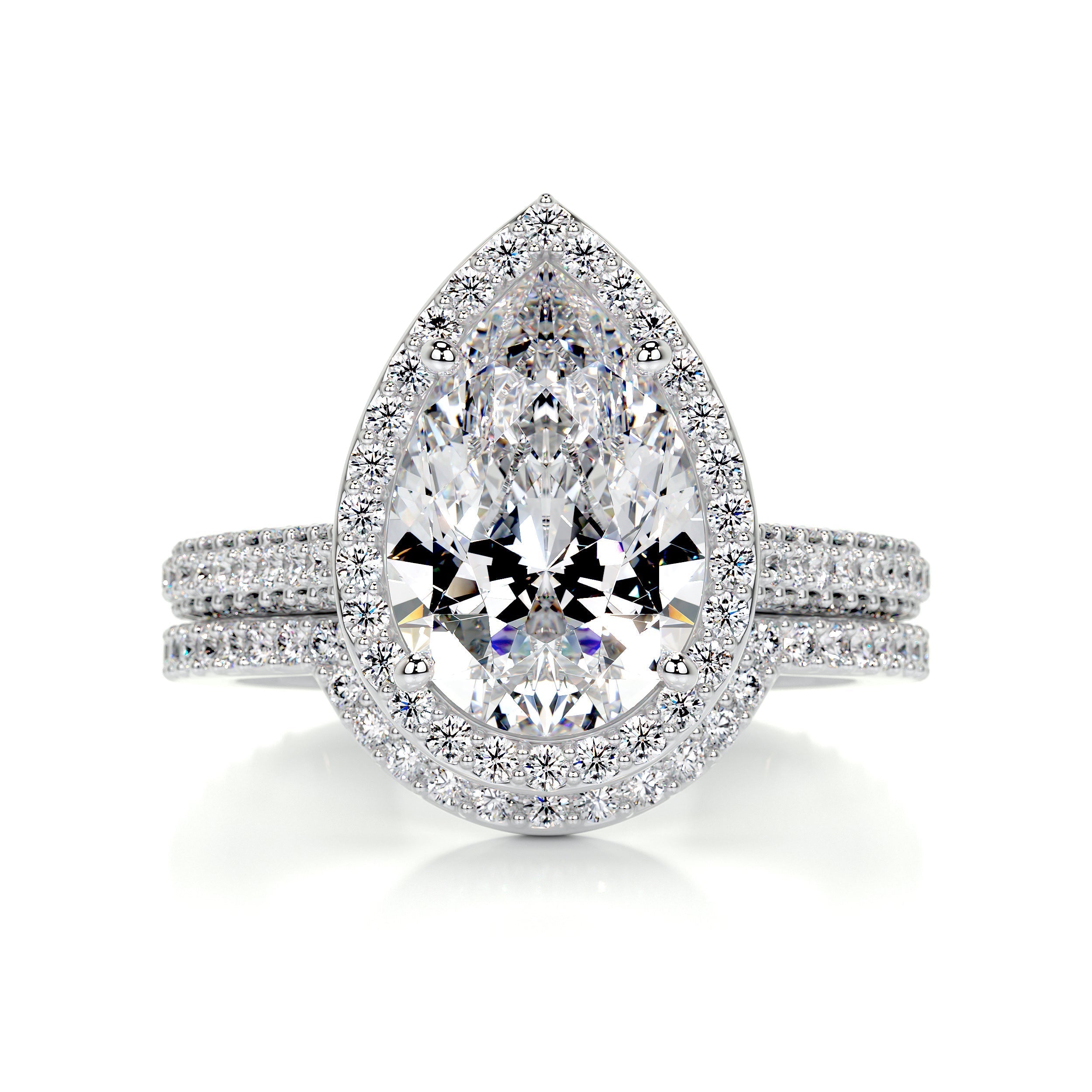 Maggie Moissanite & Diamonds Bridal Set -Platinum (RTS)