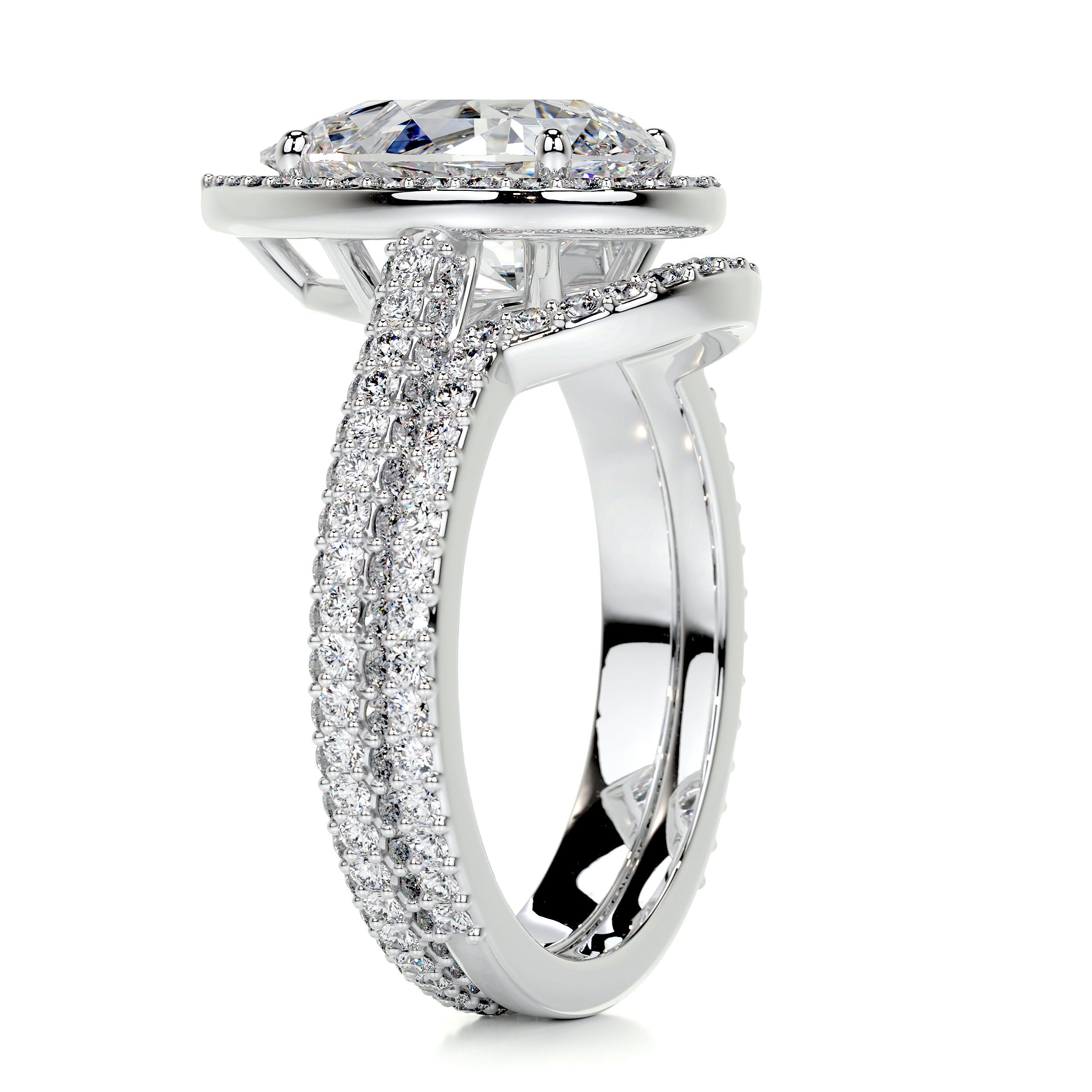 Maggie Moissanite & Diamonds Bridal Set -Platinum (RTS)