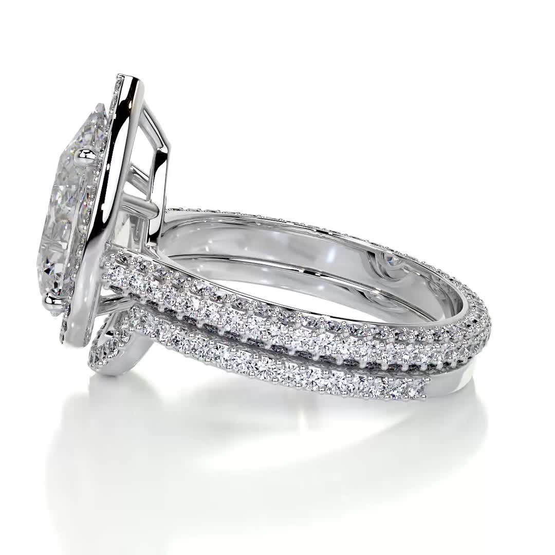 Maggie Moissanite & Diamonds Bridal Set -Platinum (RTS)