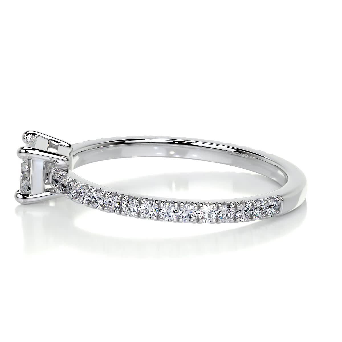 Chloe Radiant Stacking Ring   (0.75 Carat) - 14K White Gold (RTS)
