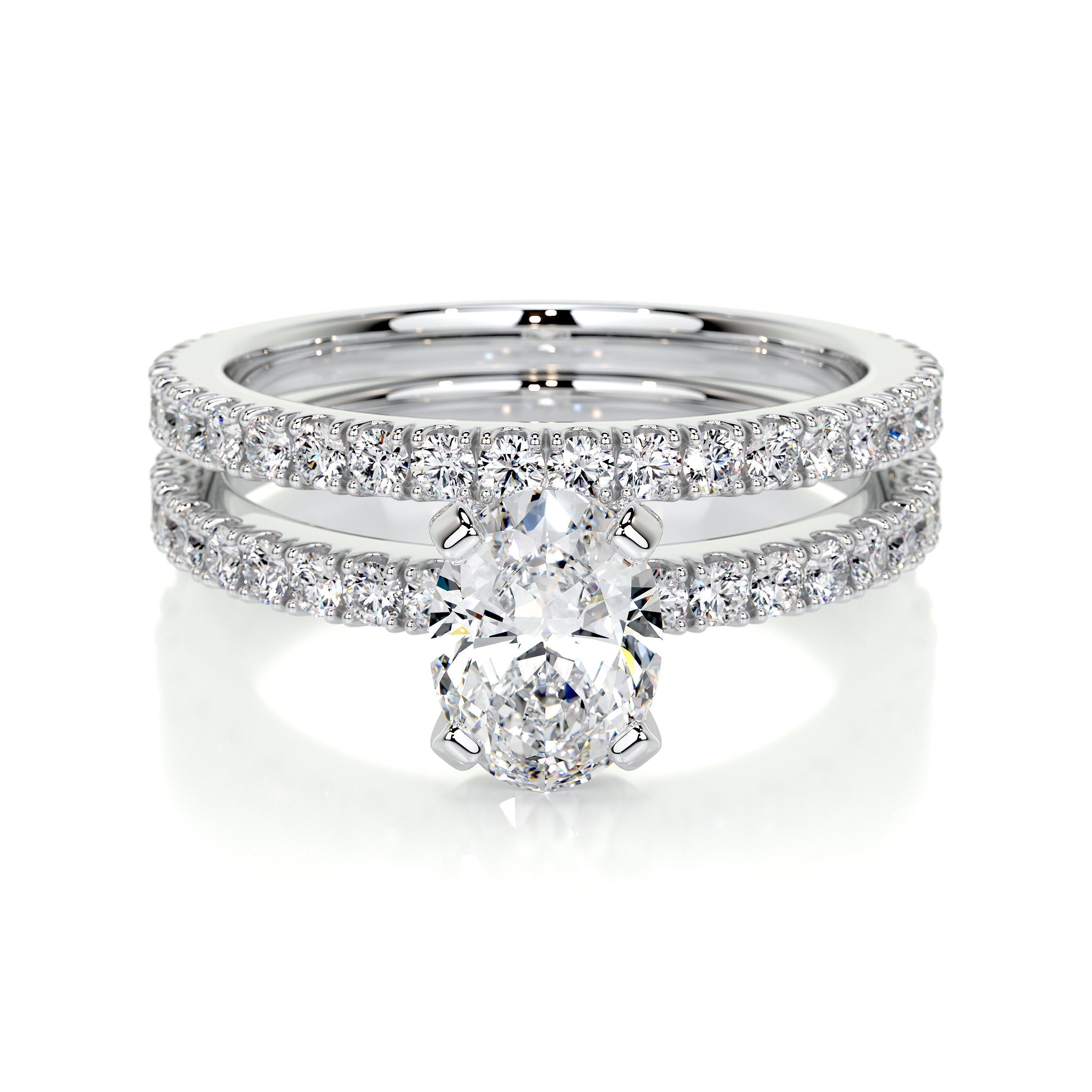 Stephanie Moissanite Diamond Bridal Set -14K White Gold (RTS)
