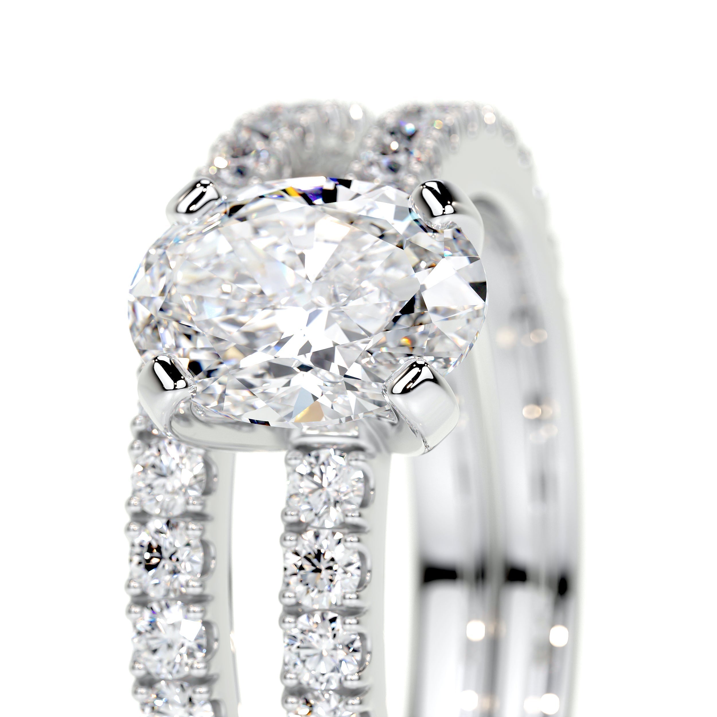 Stephanie Moissanite Diamond Bridal Set -14K White Gold (RTS)