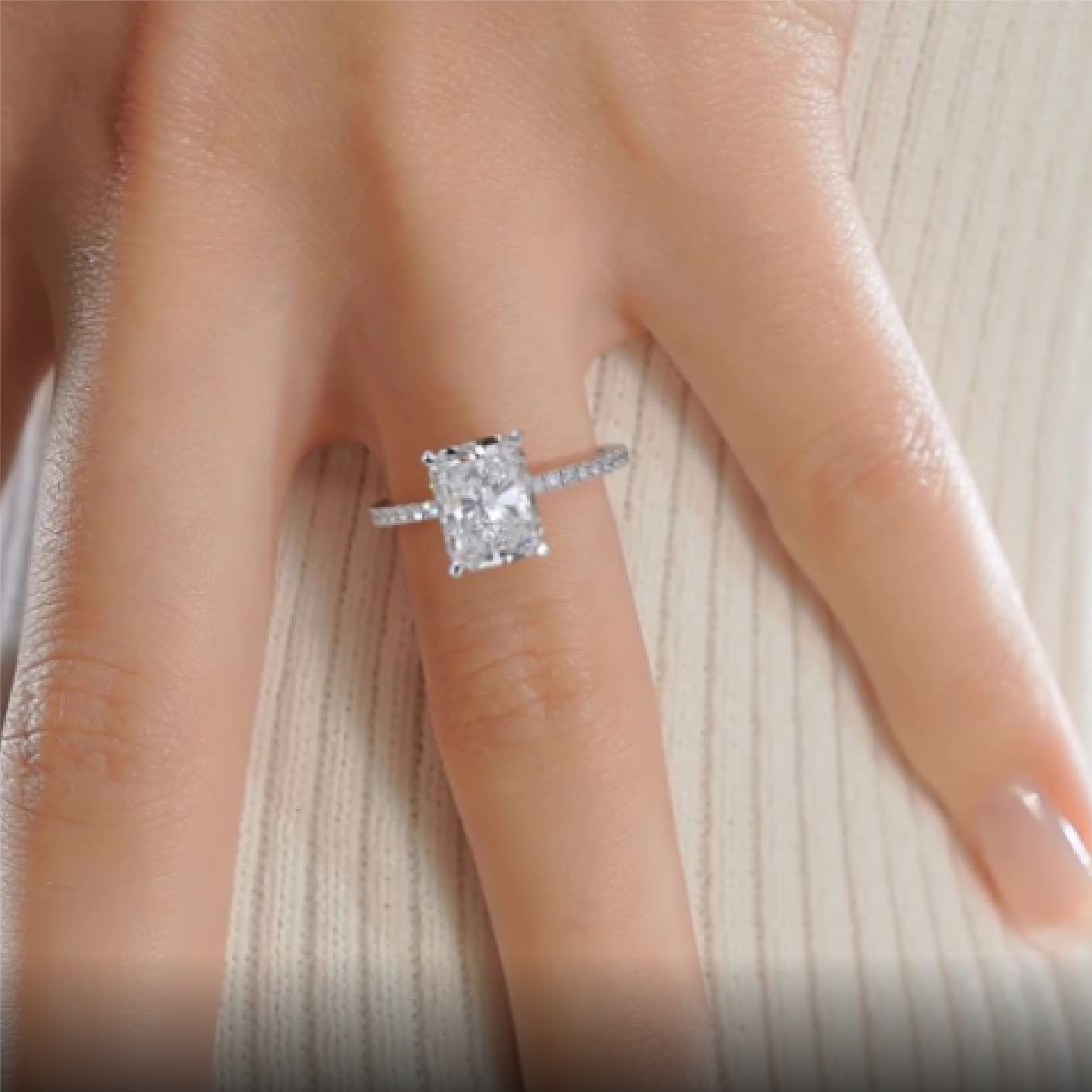 Audrey Diamond Engagement Ring -14K White Gold (RTS)