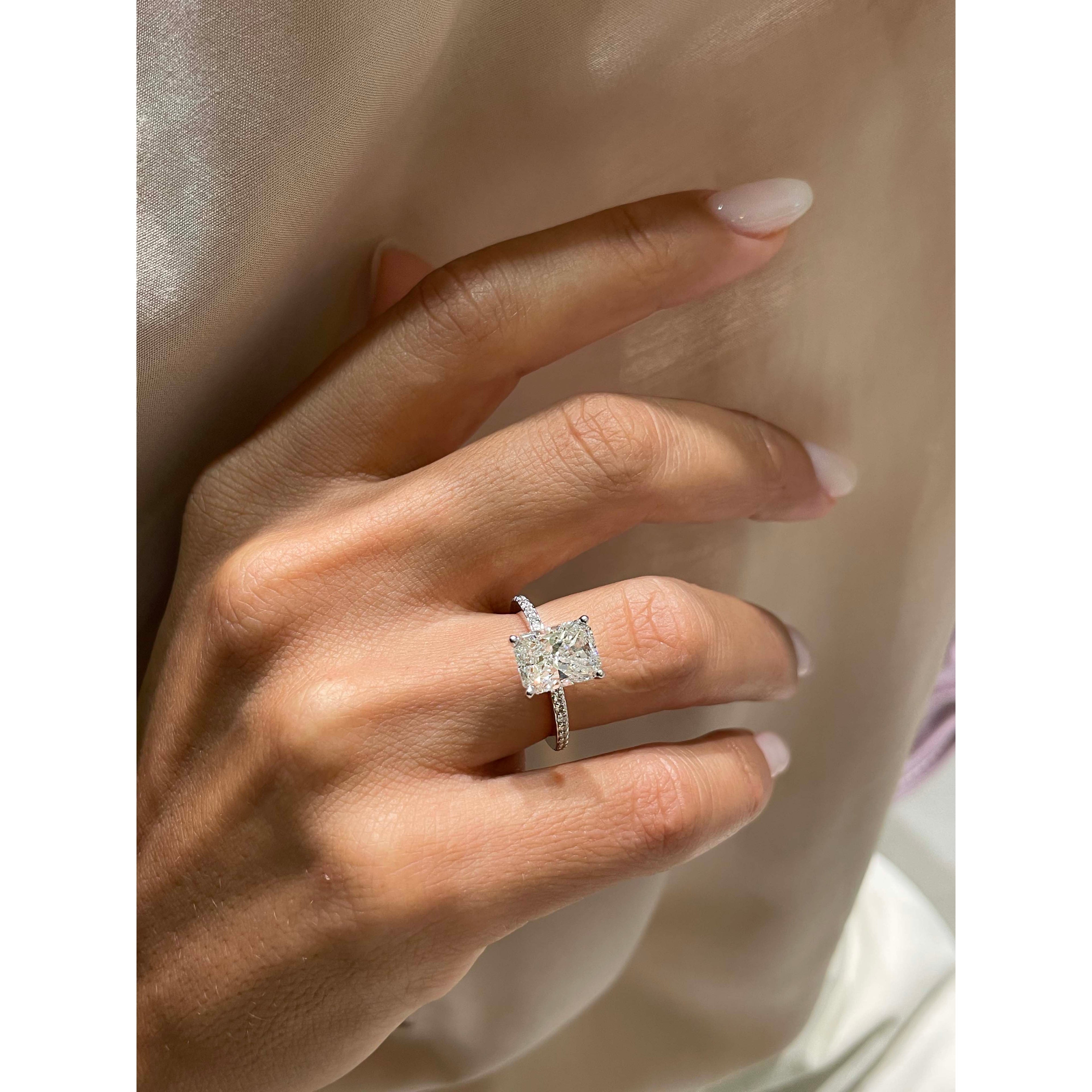 Audrey Diamond Engagement Ring -14K White Gold (RTS)