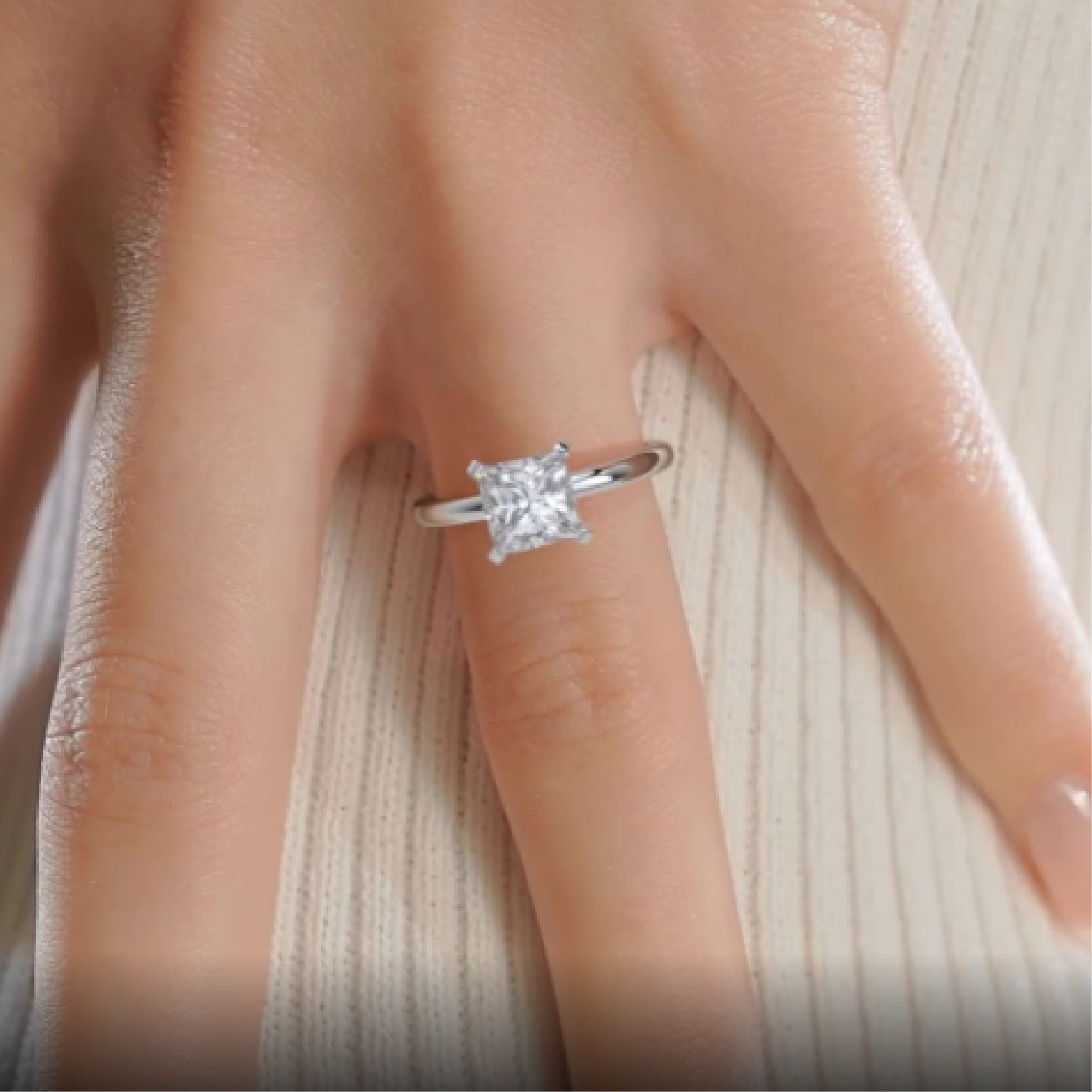 Isabelle Lab Grown Diamond Ring -14K White Gold (RTS) (RTS)