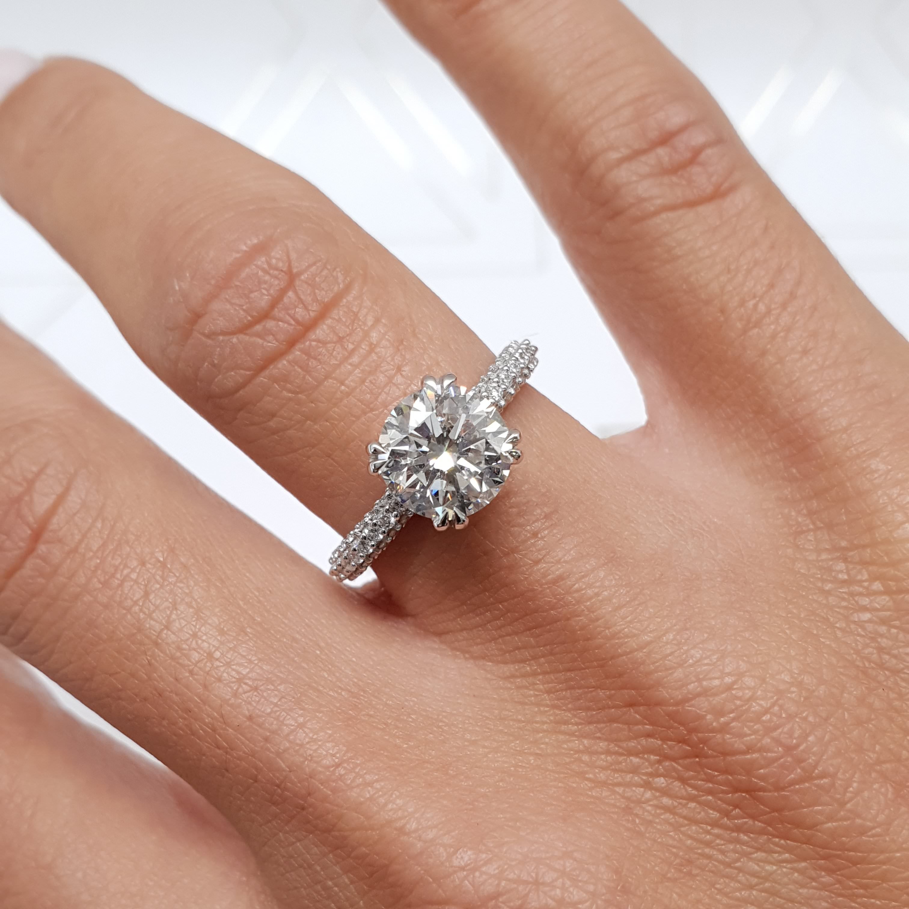 Lorena Lab Grown Diamond Ring -14K White Gold (RTS)