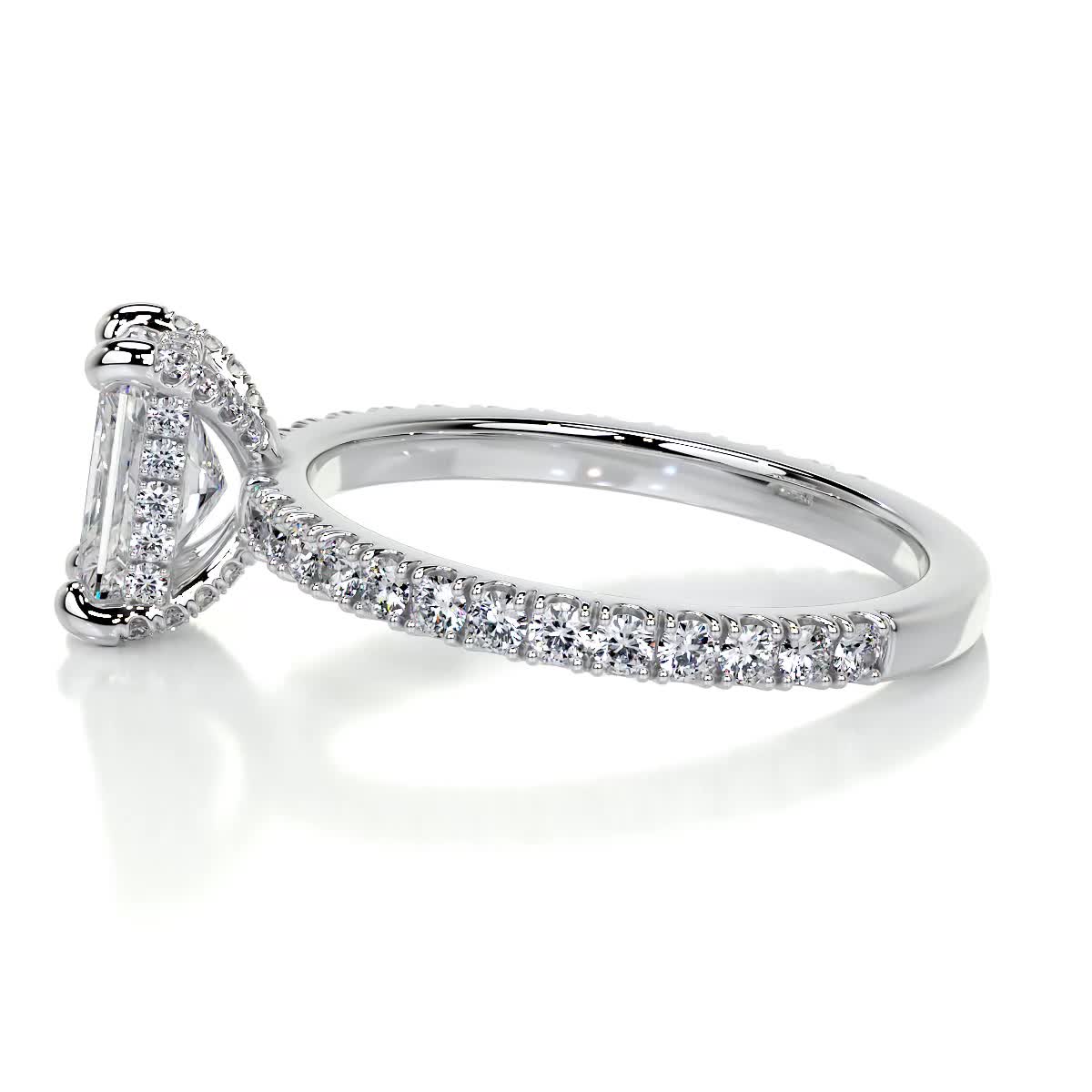 Deborah Elongated Diamond Engagement Ring -Platinum (RTS)