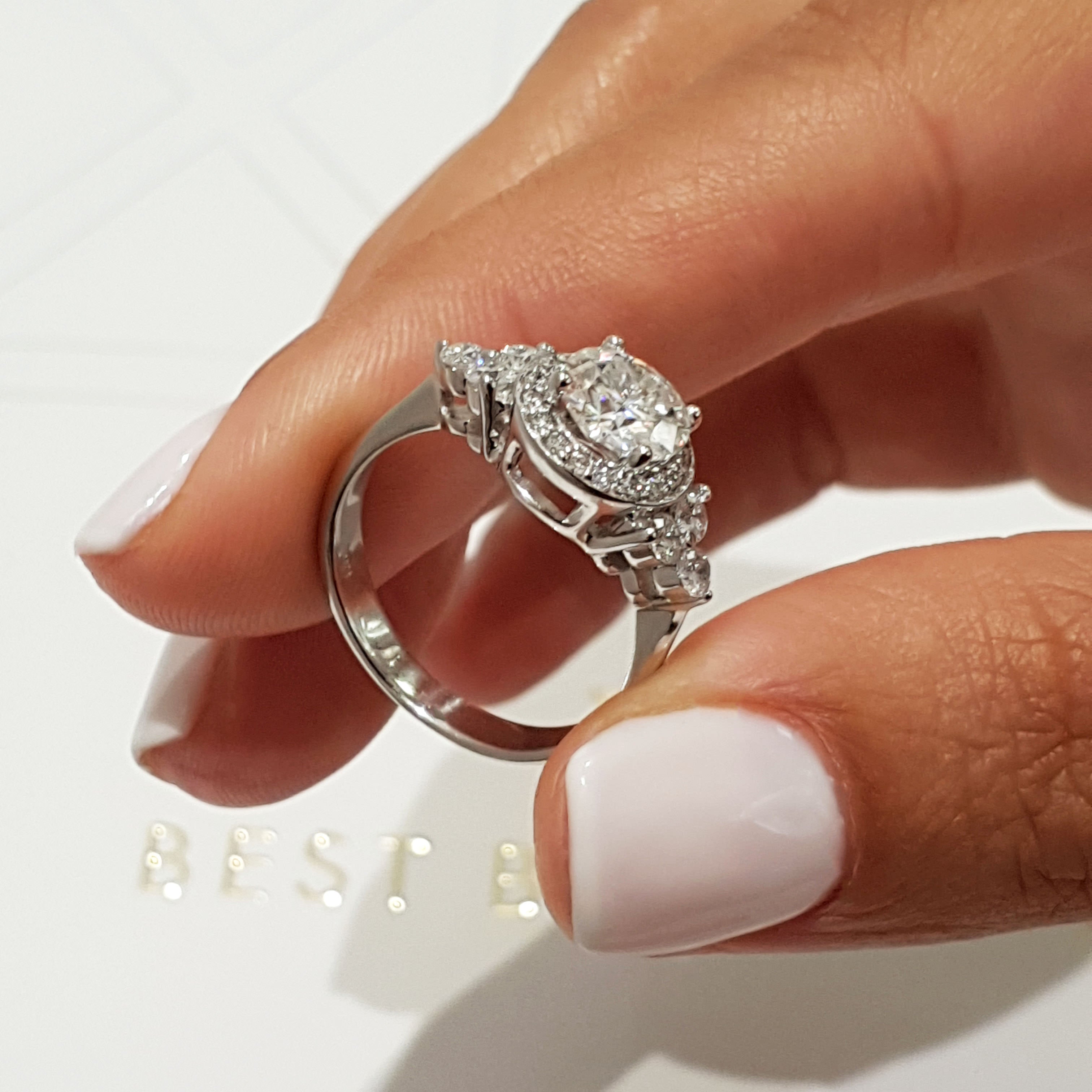 Ivy Vintage Lab Grown Diamond Ring -14K White Gold (RTS)