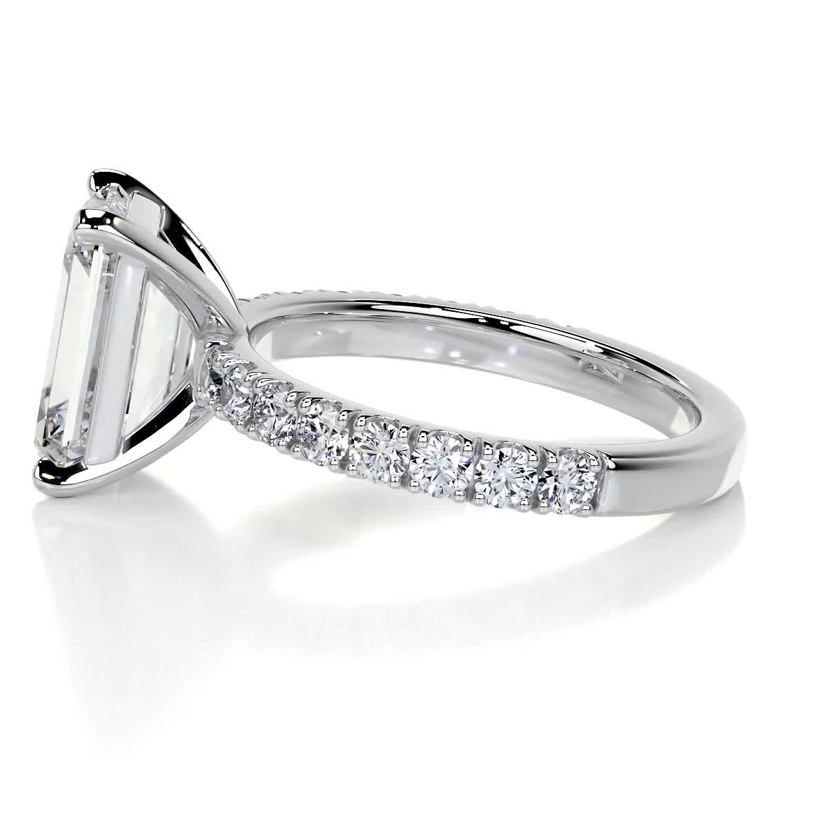Royal Diamond Engagement Ring -14K White Gold (RTS)