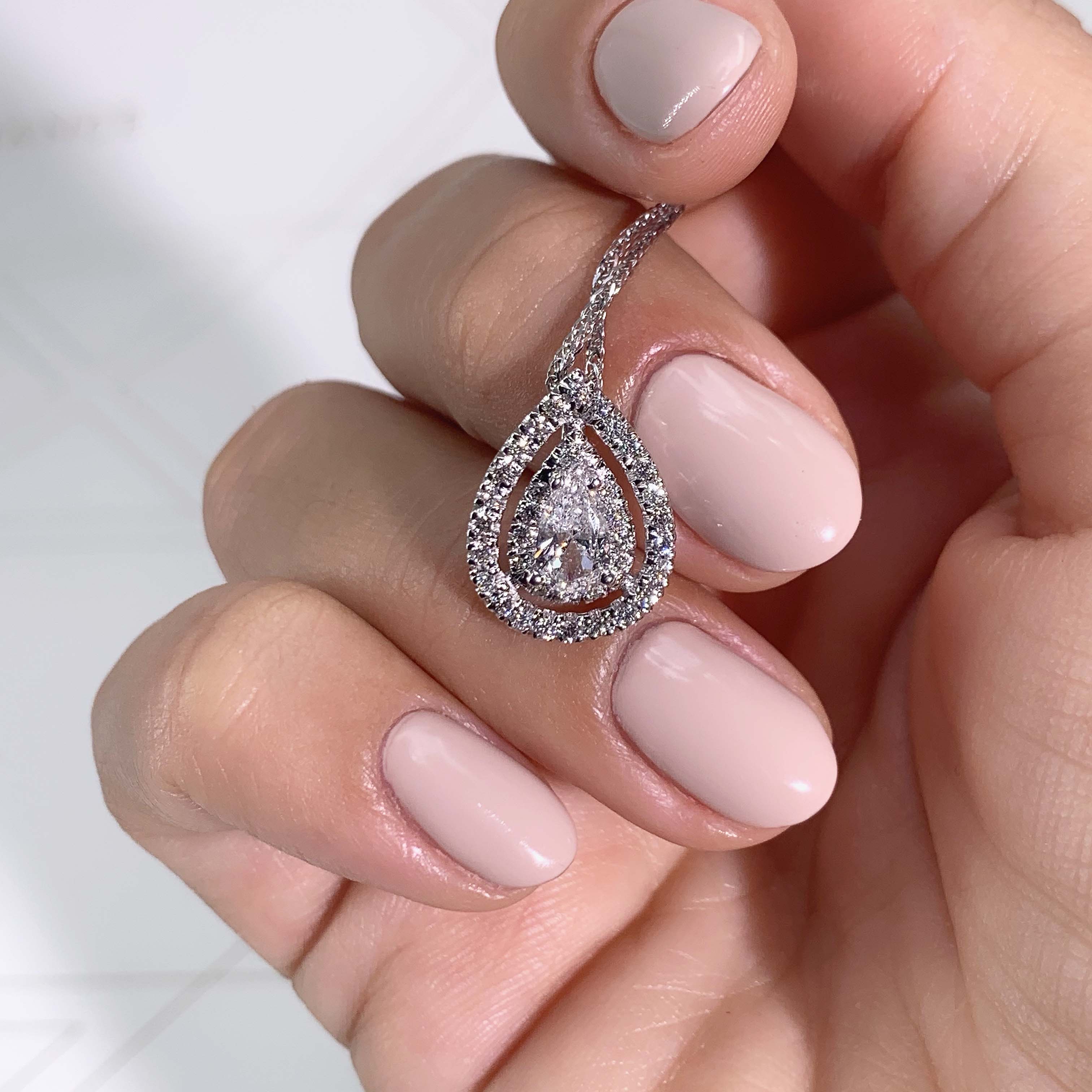 Averi Lab Grown Diamond Pendant -14K White Gold (RTS)