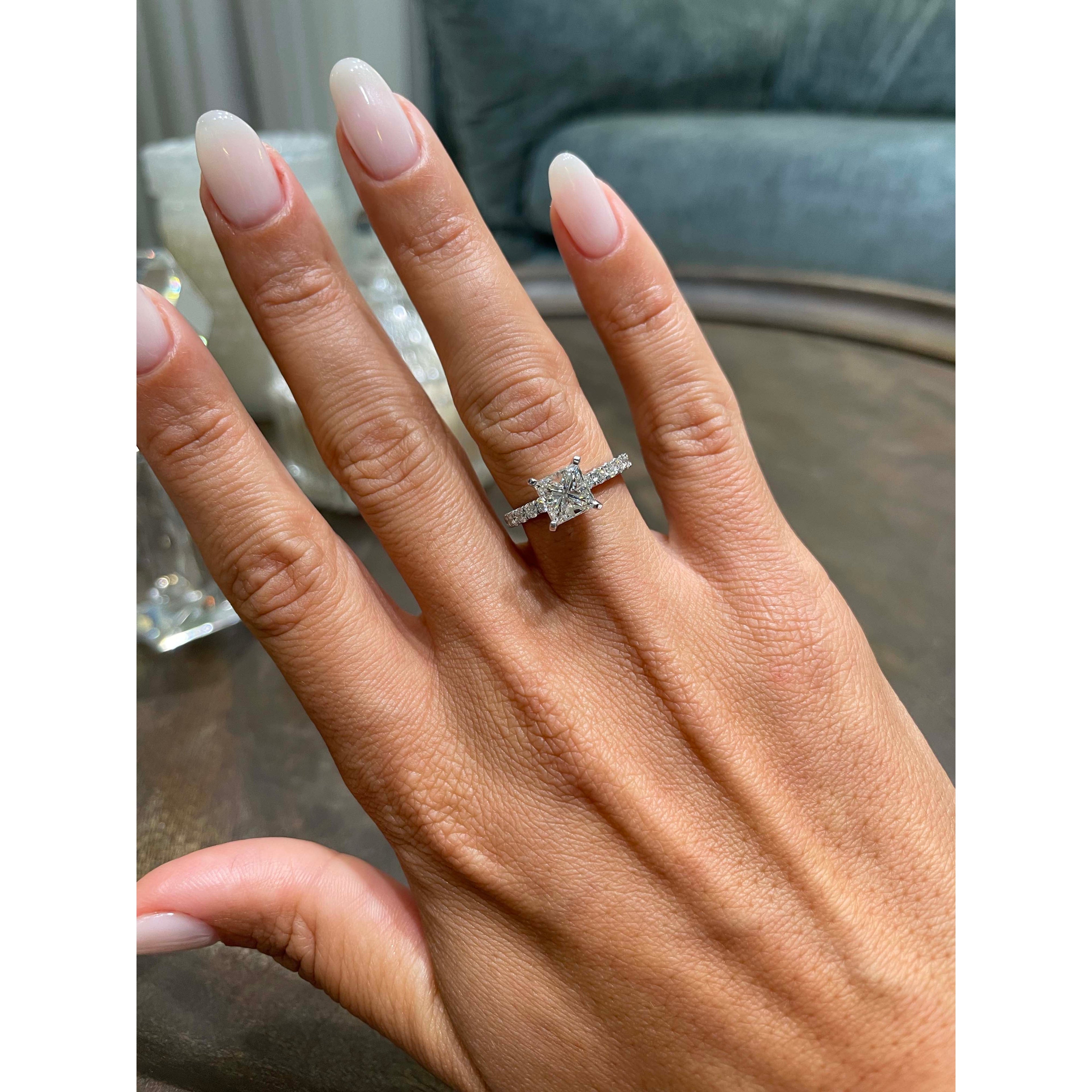 Blair Moissanite & Diamond Ring -14K White Gold (RTS)