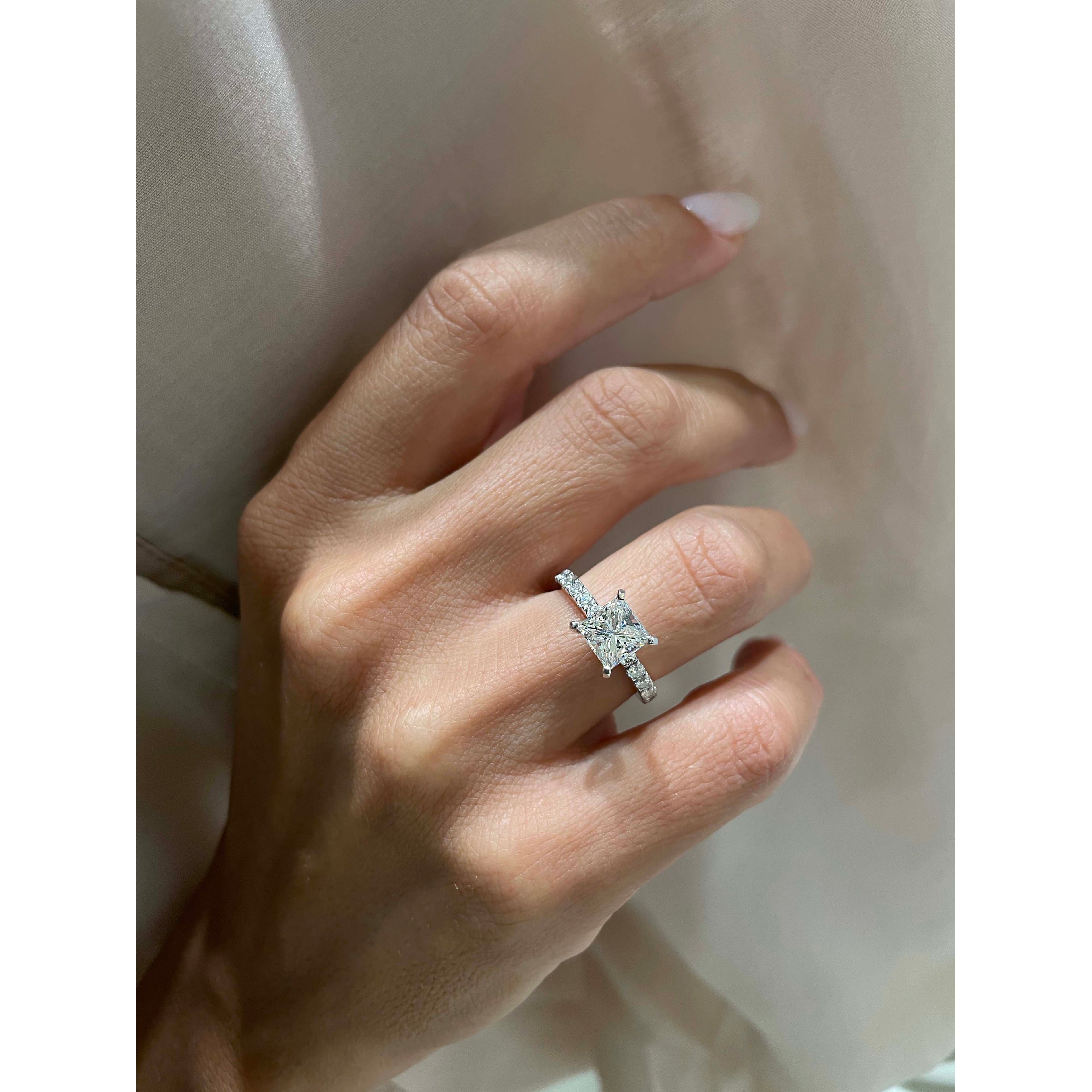 Blair Moissanite & Diamond Ring -14K White Gold (RTS)