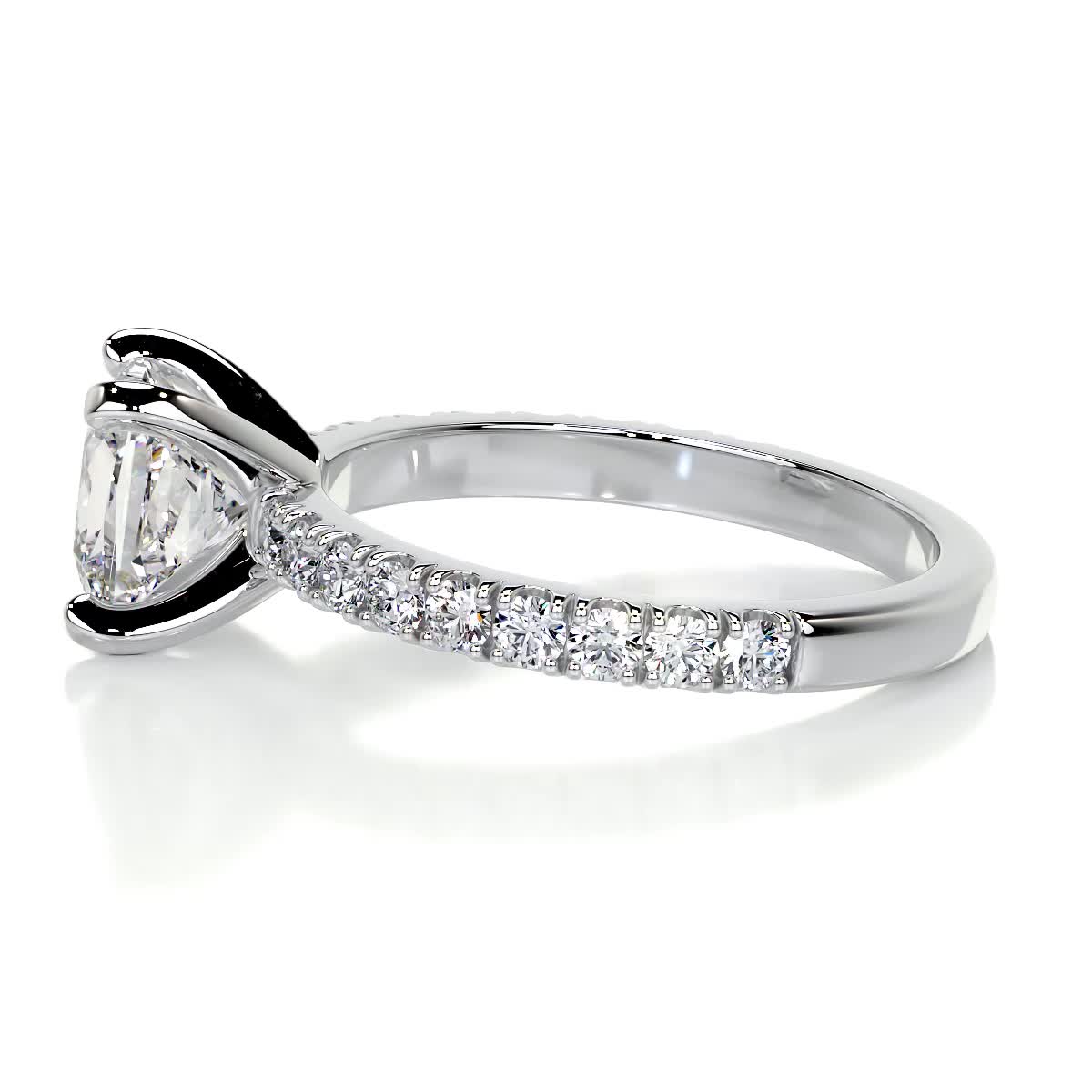 Blair Moissanite & Diamond Ring -14K White Gold (RTS)