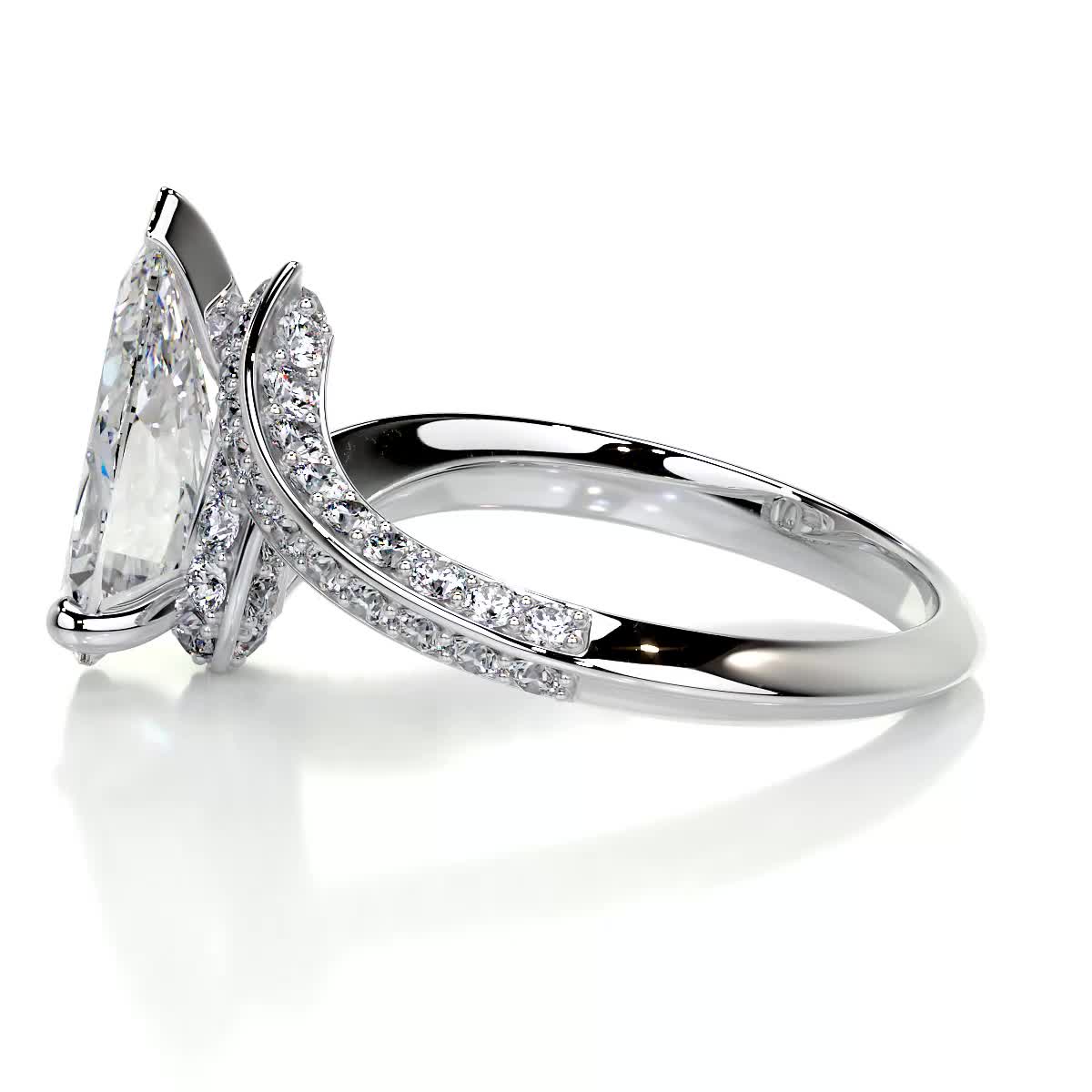 Sabrina Diamond Engagement Ring -14K White Gold (RTS)