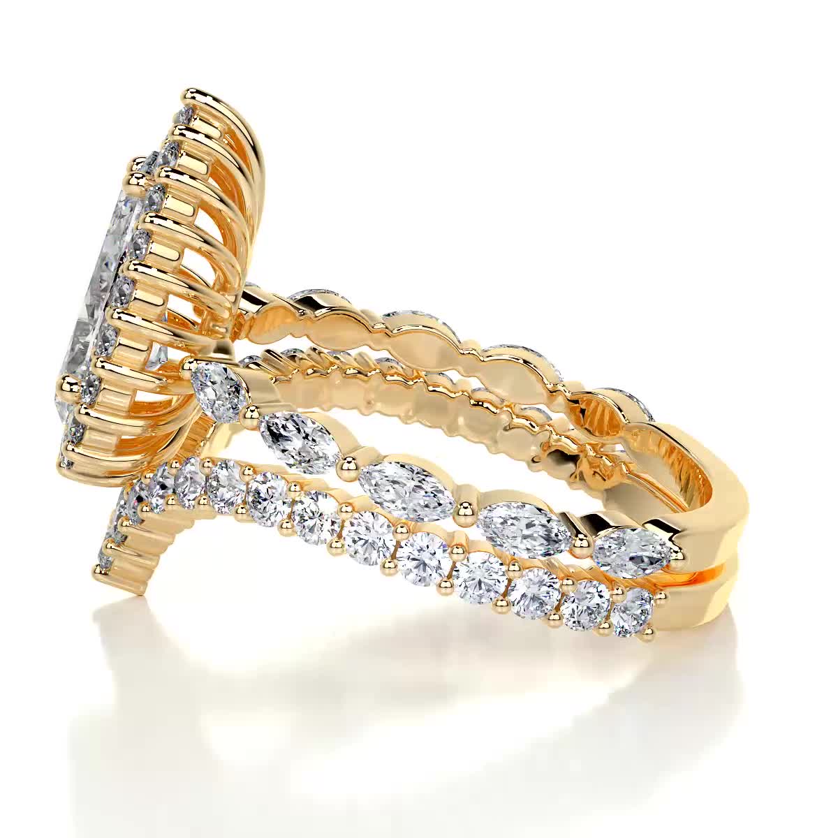 Dawn Diamond Bridal Set -18K Yellow Gold (RTS)
