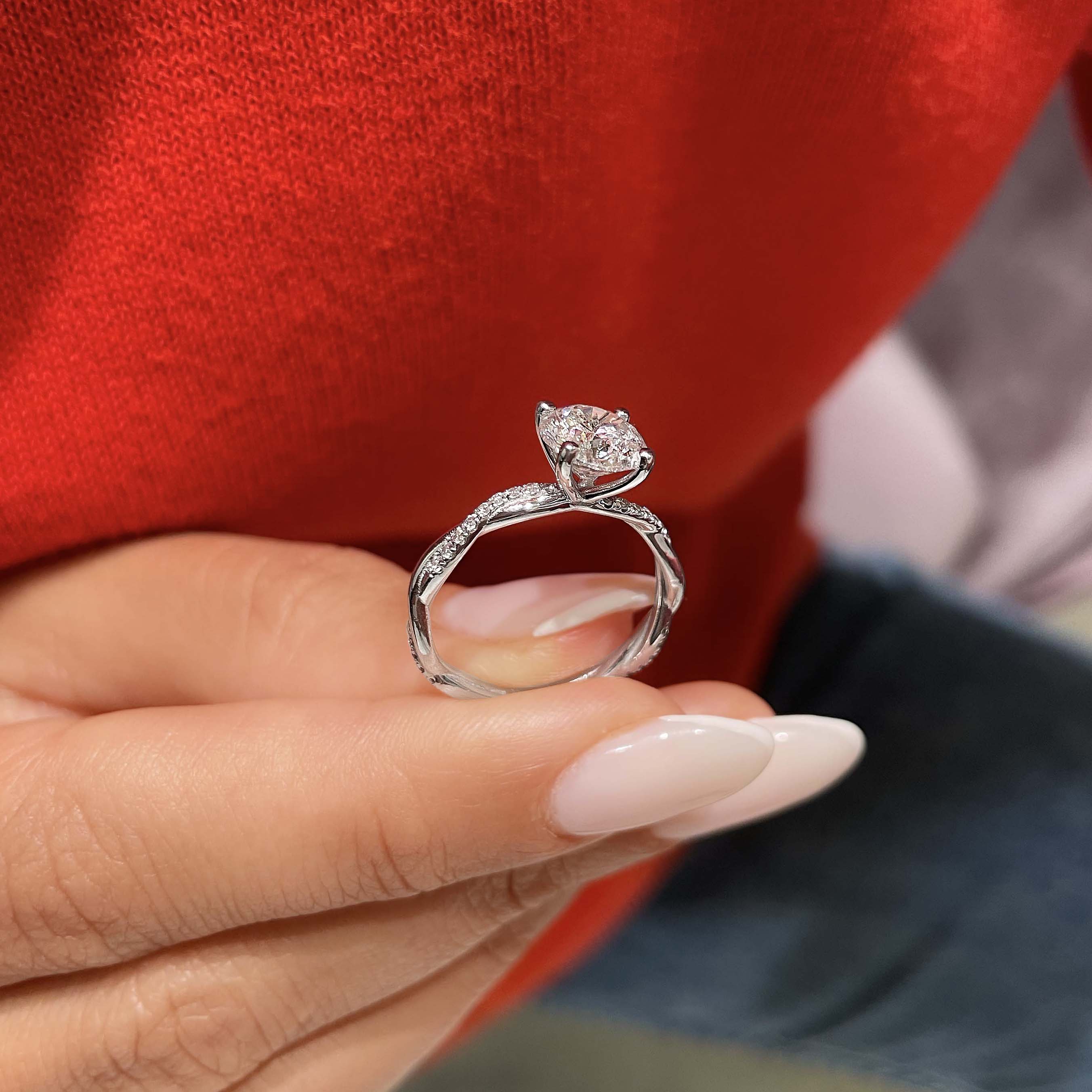 Crystal Lab Grown Diamond Ring -14K White Gold (RTS)
