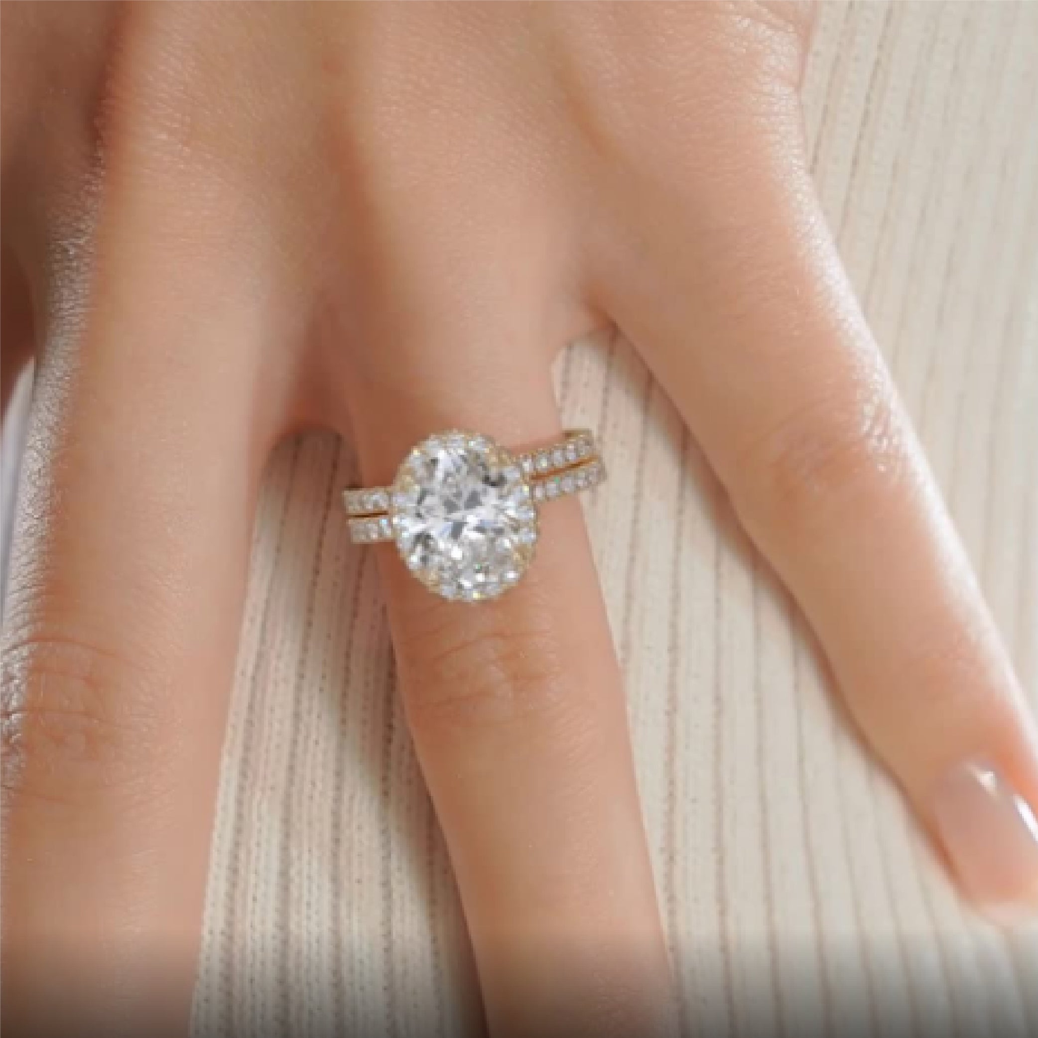 Lara Moissanite Bridal Set -18K Yellow Gold (RTS)
