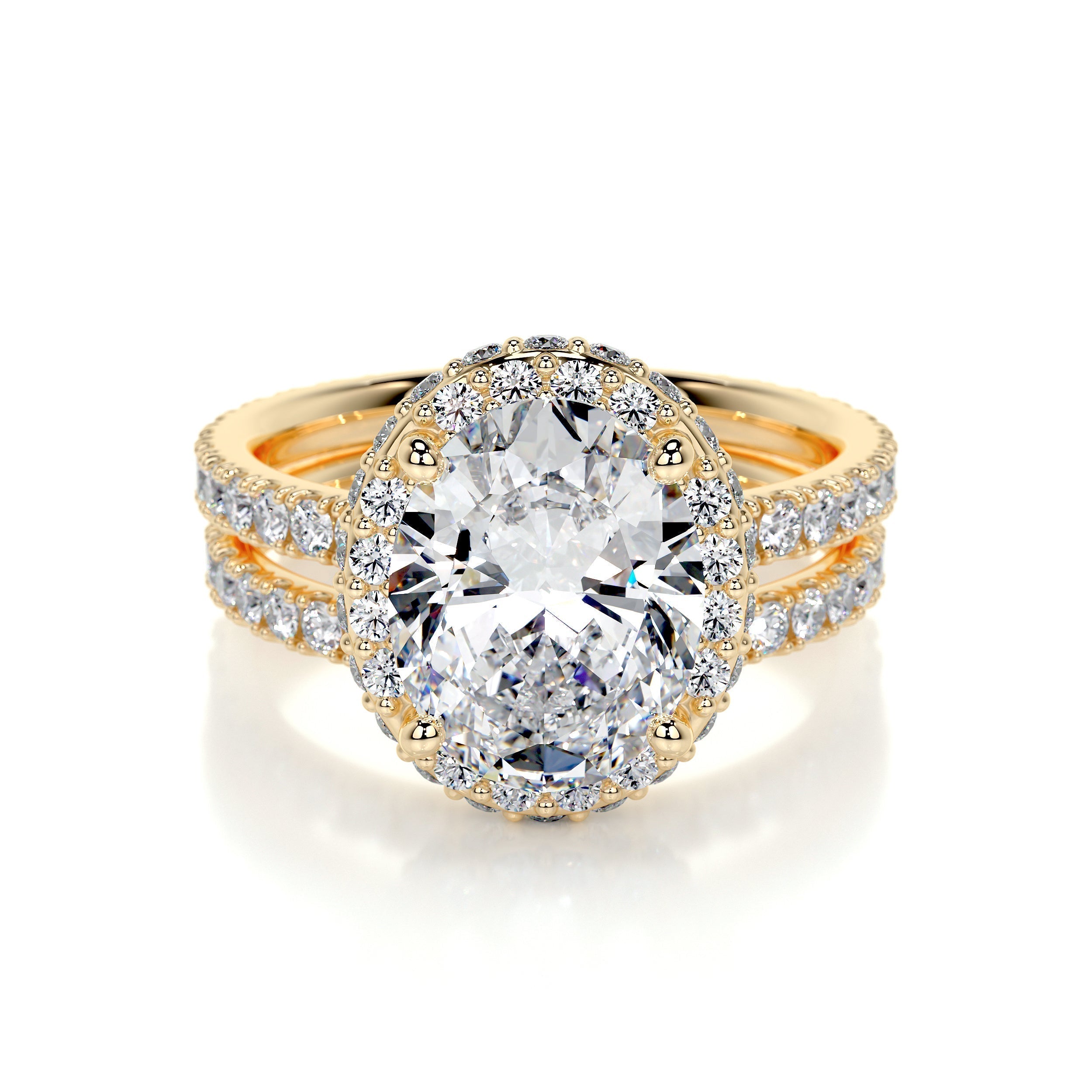 Lara Moissanite Bridal Set -18K Yellow Gold (RTS)