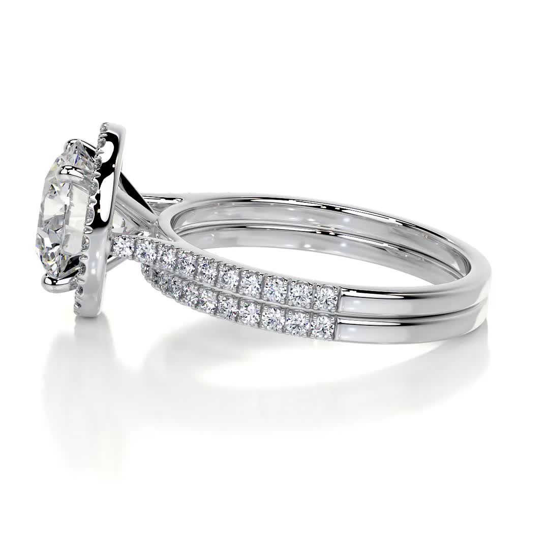 Layla Lab Grown Diamond Bridal Set -18K White Gold (RTS)