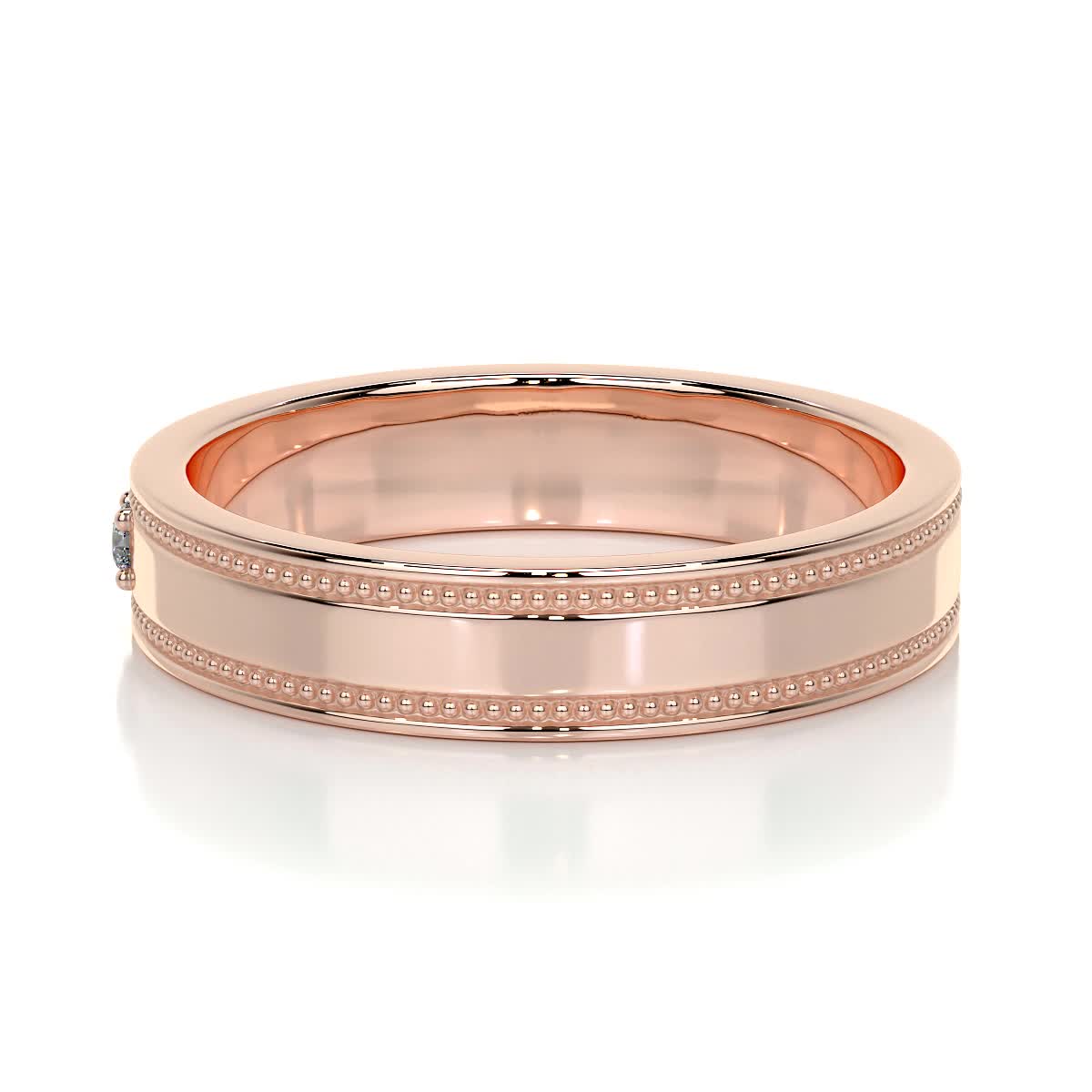 Sherry Lab Grown Diamond Wedding Ring   (0.02 Carat) -14K Rose Gold (RTS)