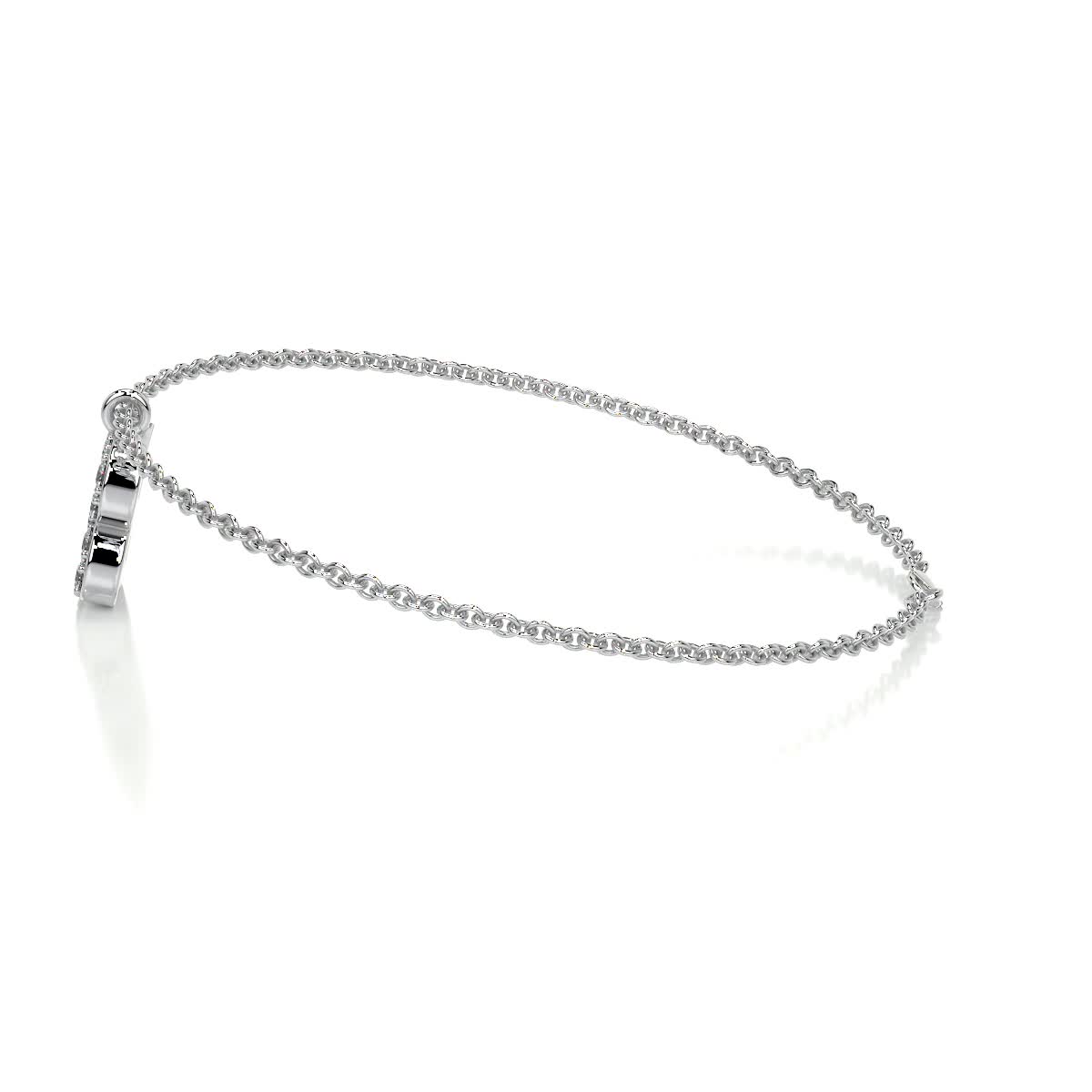 Barbara Letter Diamonds Bracelet   (0.15 Carat) -14K White Gold (RTS)