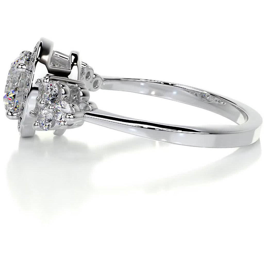 Ivy Moissanite & Diamond Ring -14K White Gold (RTS)