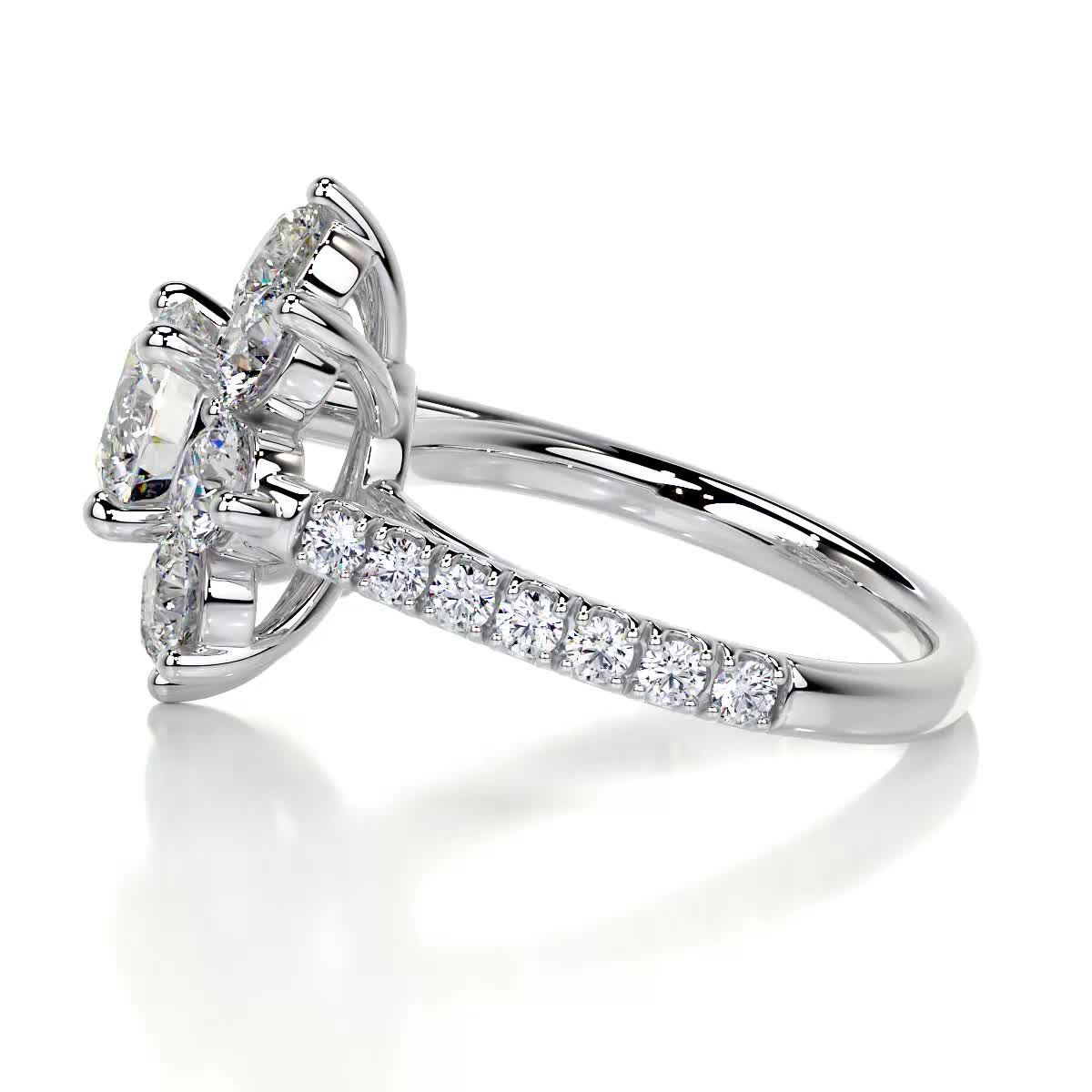 La Fleur Moissanite & Diamond Ring -Platinum (RTS)