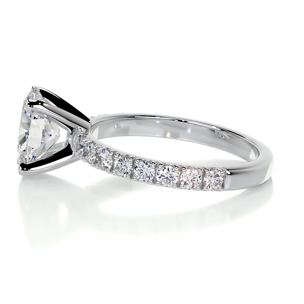 Alison Moissanite & Diamond Ring -14K White Gold (RTS)