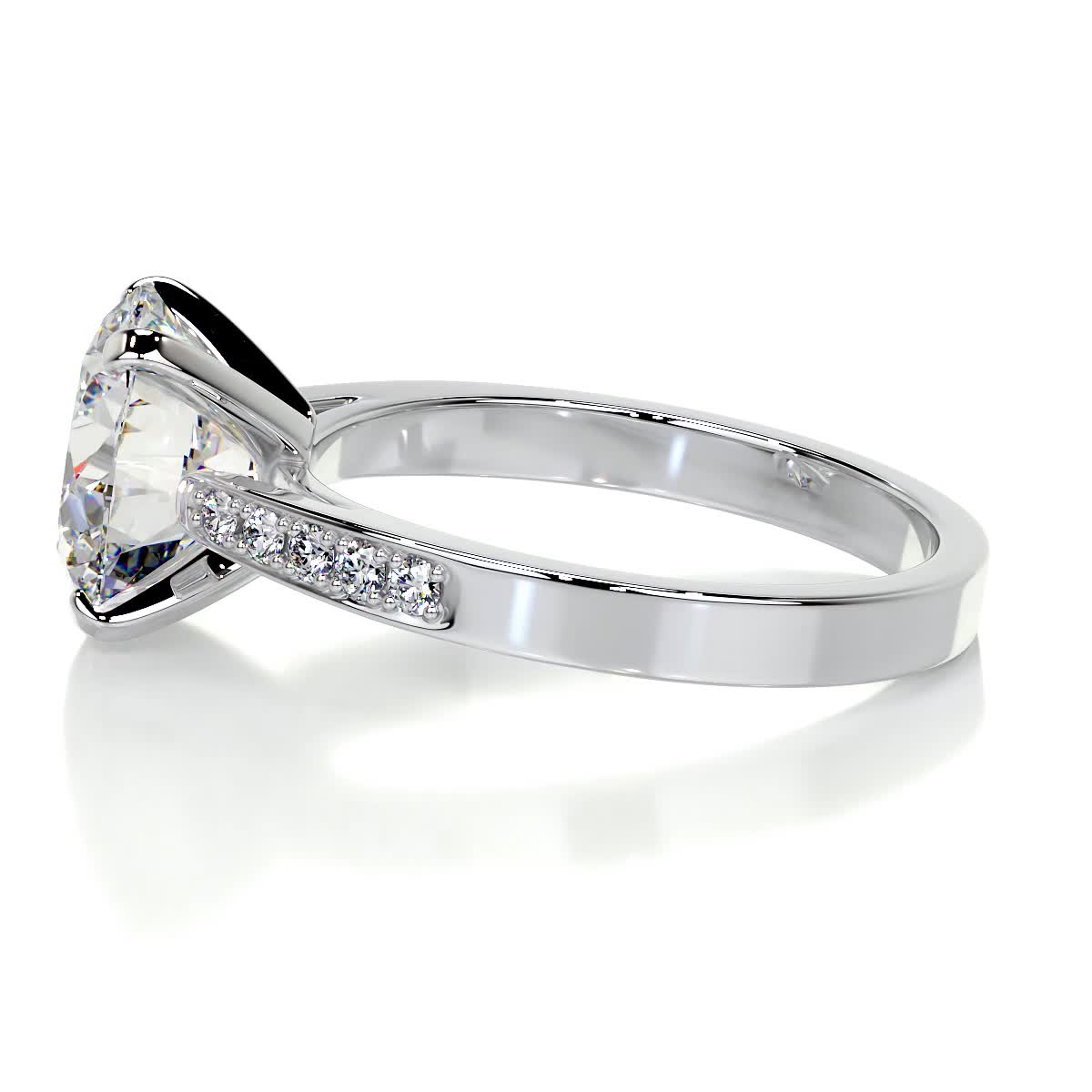 Margaret Moissanite & Diamond Ring -18K White Gold (RTS)