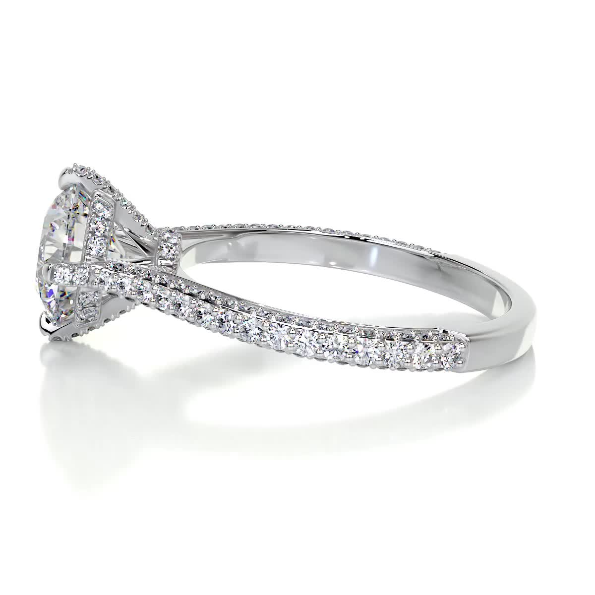 Jocelyn Moissanite & Diamond Ring -14K White Gold (RTS)