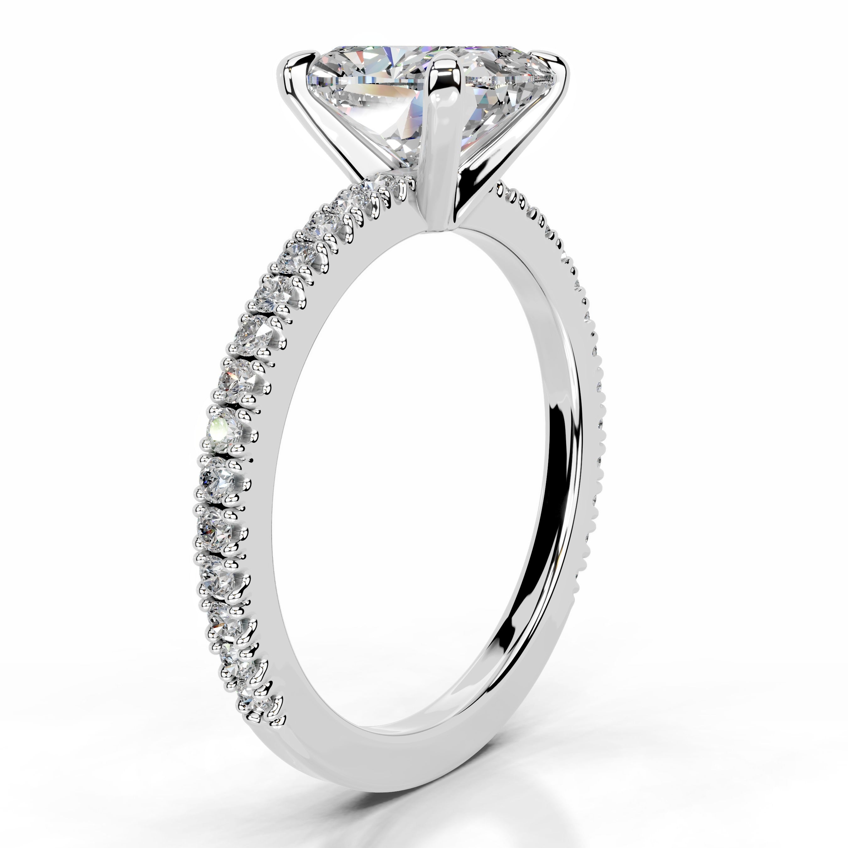 Luisana Moissanite & Diamond Ring - 14K White Gold (RTS)