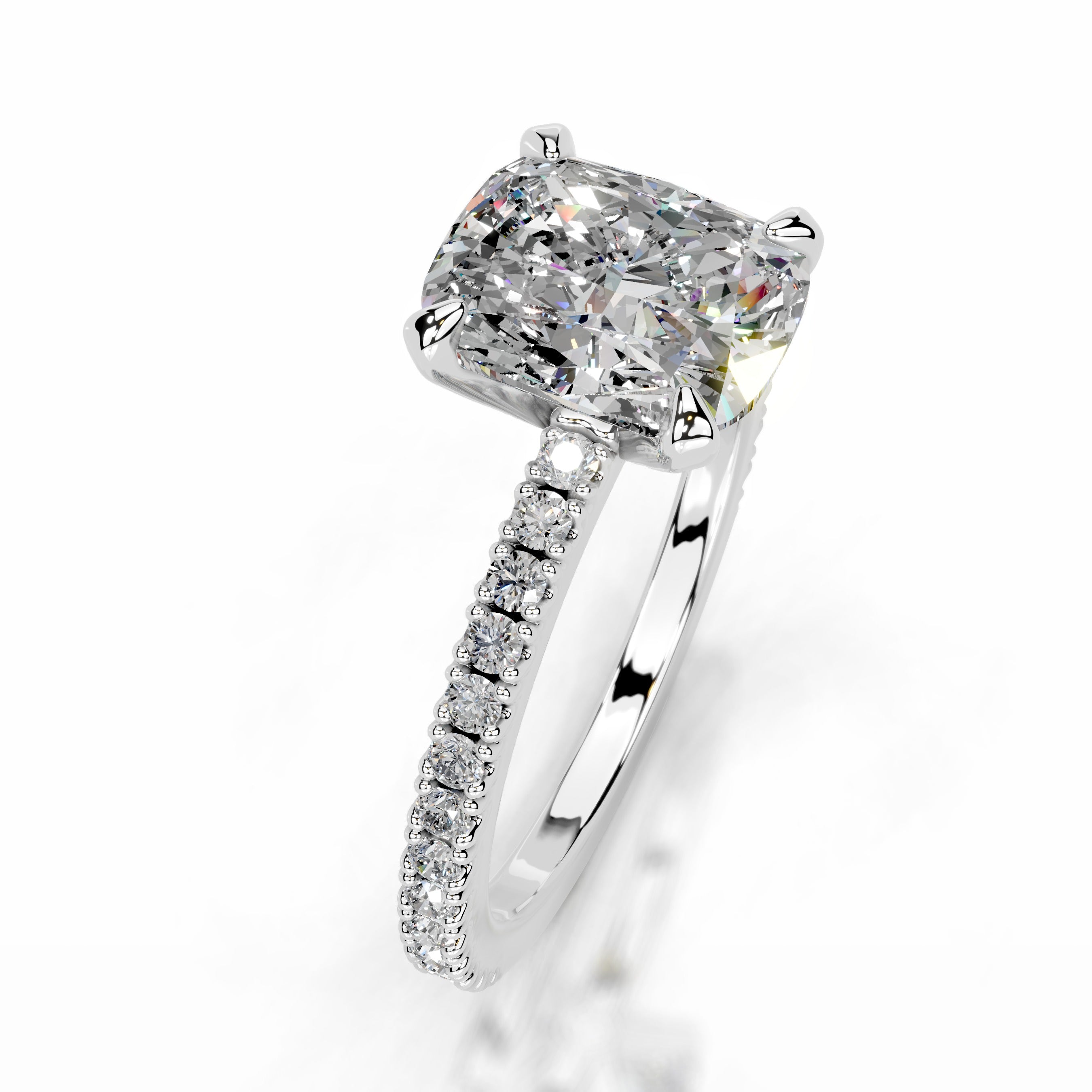 Luisana Moissanite & Diamond Ring - 14K White Gold (RTS)