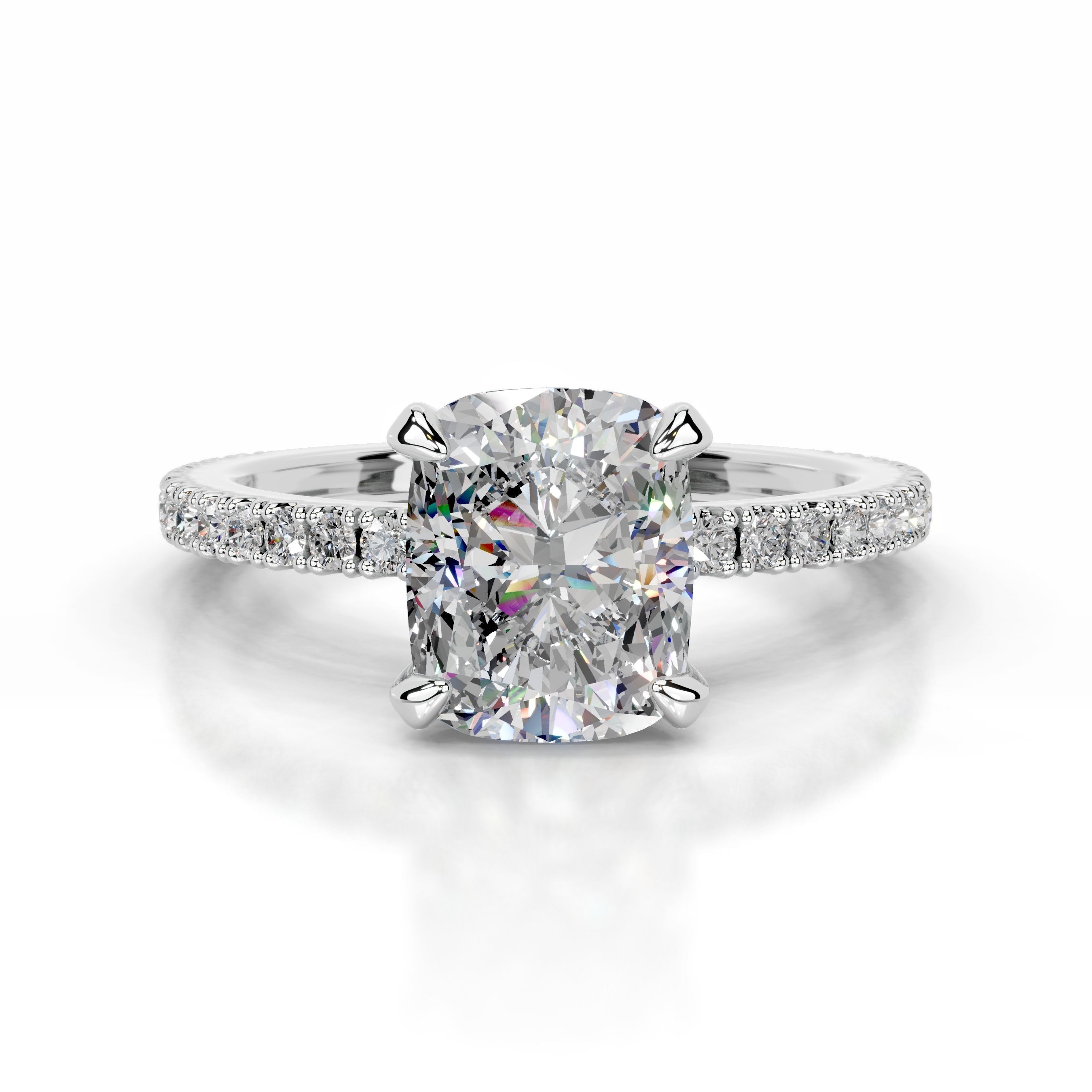 Luisana Moissanite & Diamond Ring - 14K White Gold (RTS)