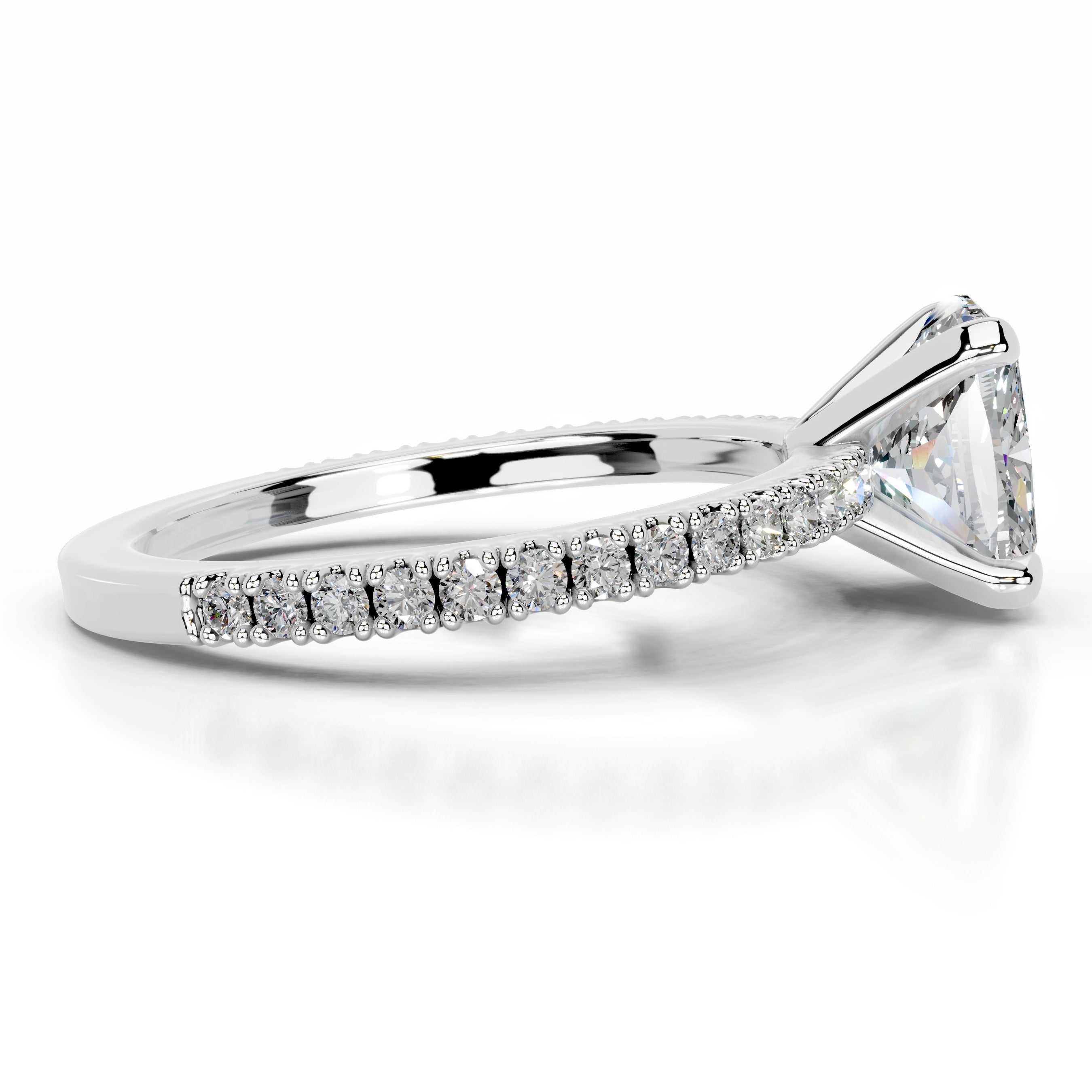 Luisana Moissanite & Diamond Ring - 14K White Gold (RTS)